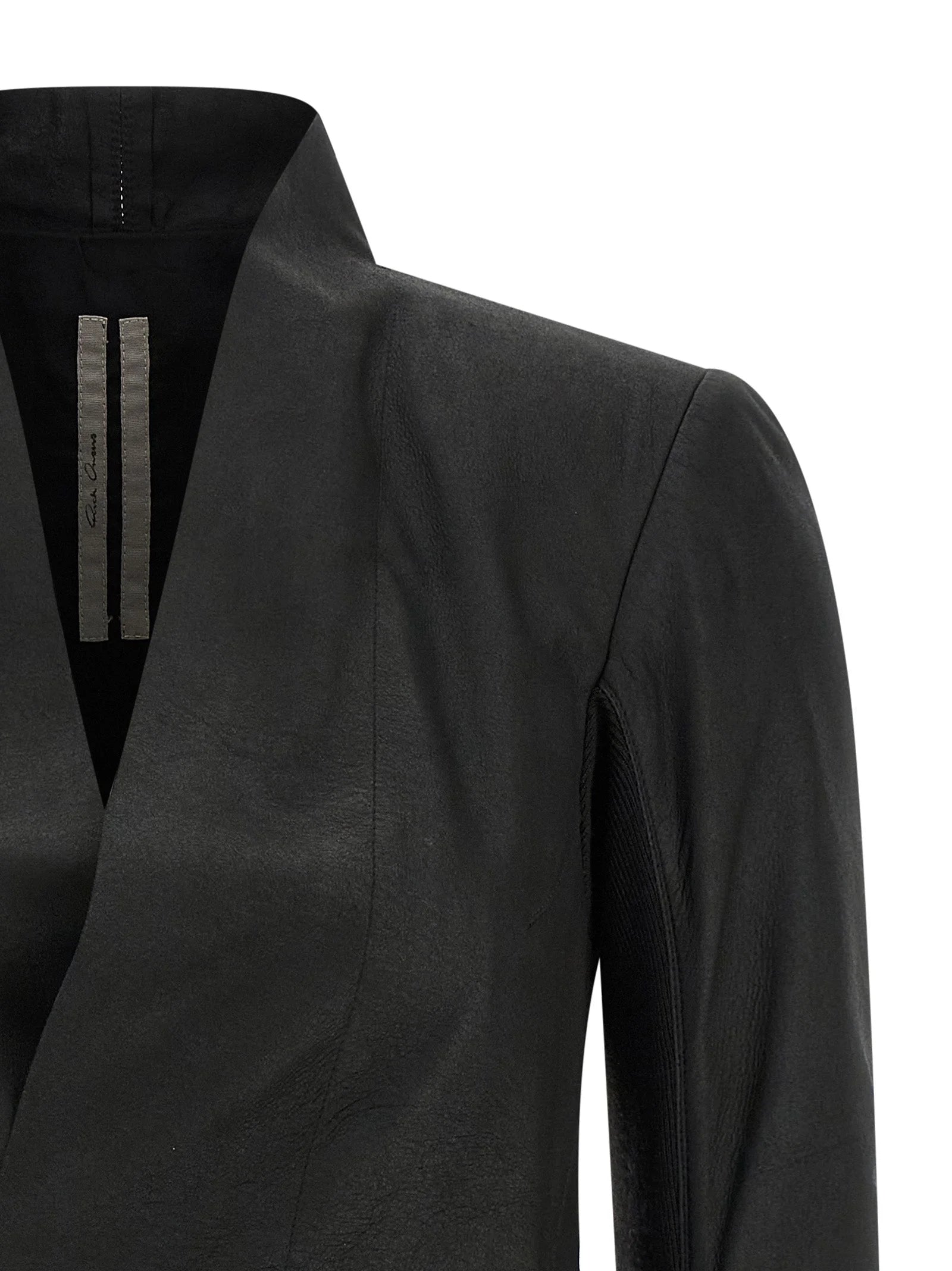 Rick Owens Black Lamb Leather Leather Jacket - IT44