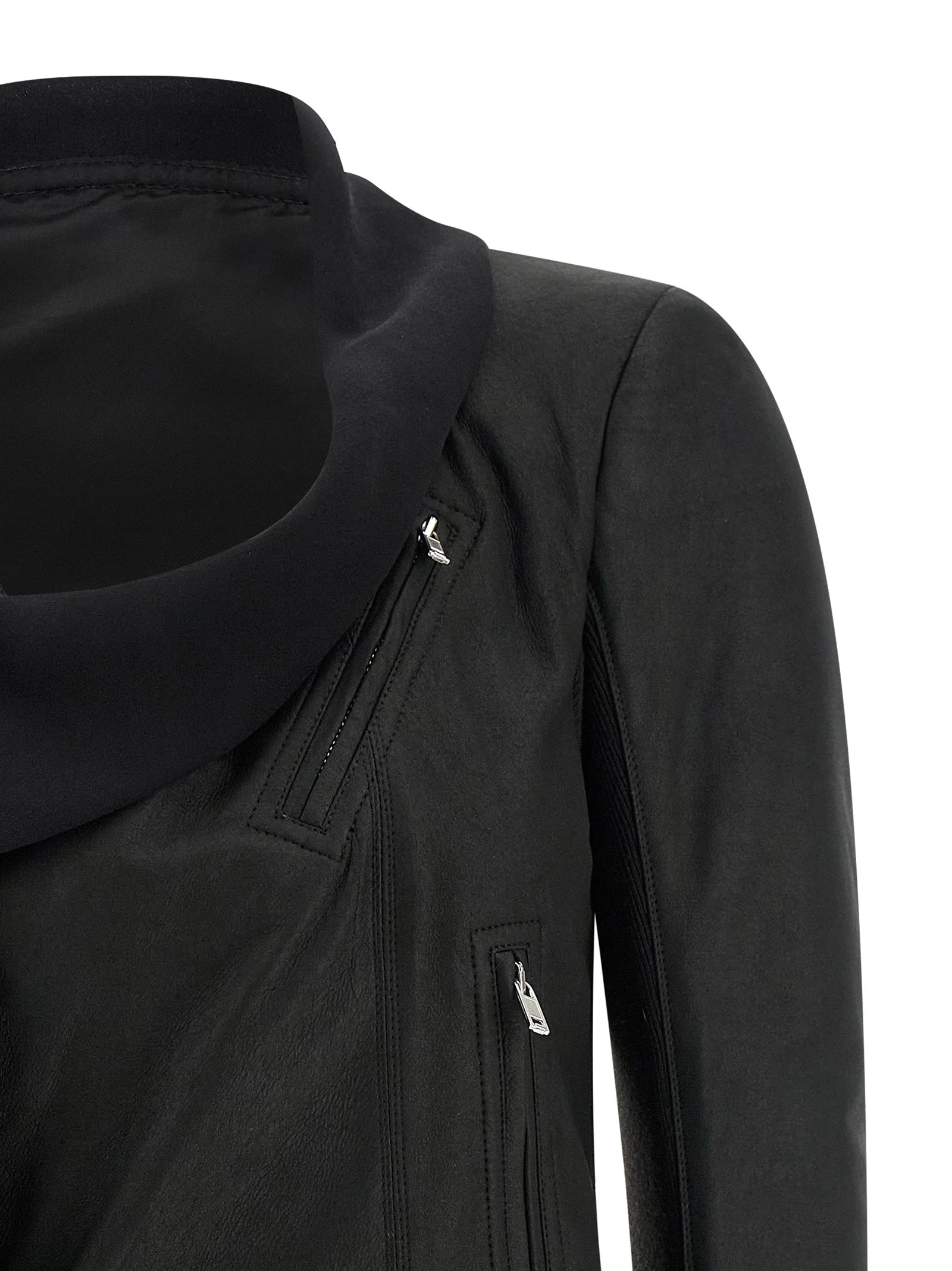 Rick Owens Black Lamb Leather Leather Jacket - IT44