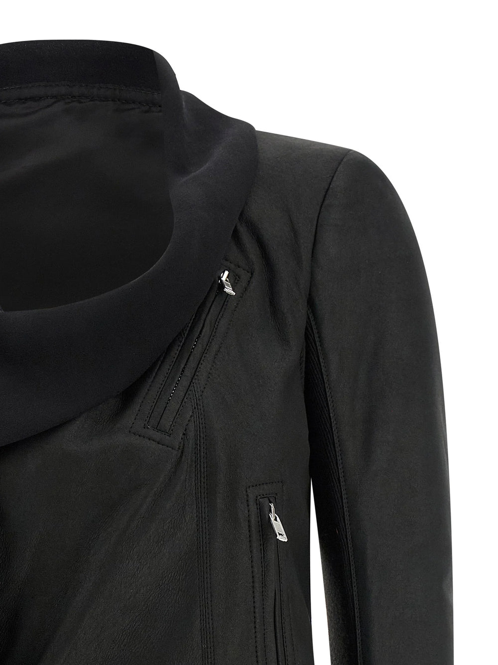 Rick Owens Black Lamb Leather Leather Jacket - IT44