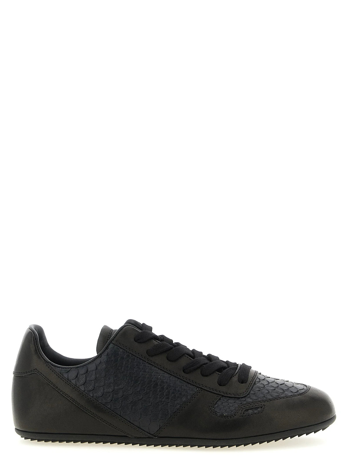 Rick Owens Black Lamb Leather Low Top Sneakers - EU43/US10