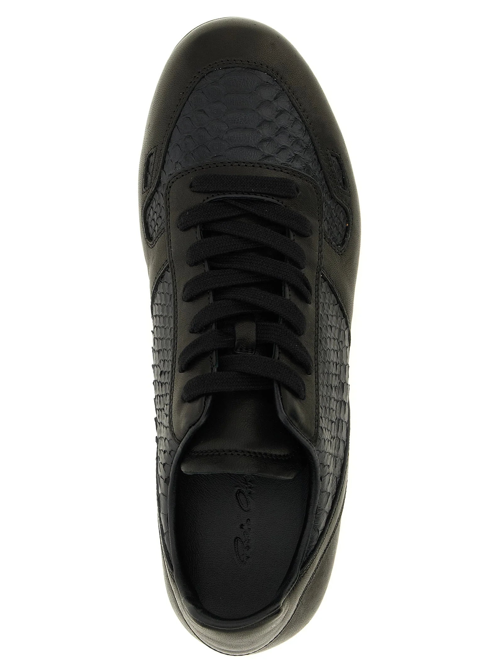 Rick Owens Black Lamb Leather Low Top Sneakers - EU43/US10