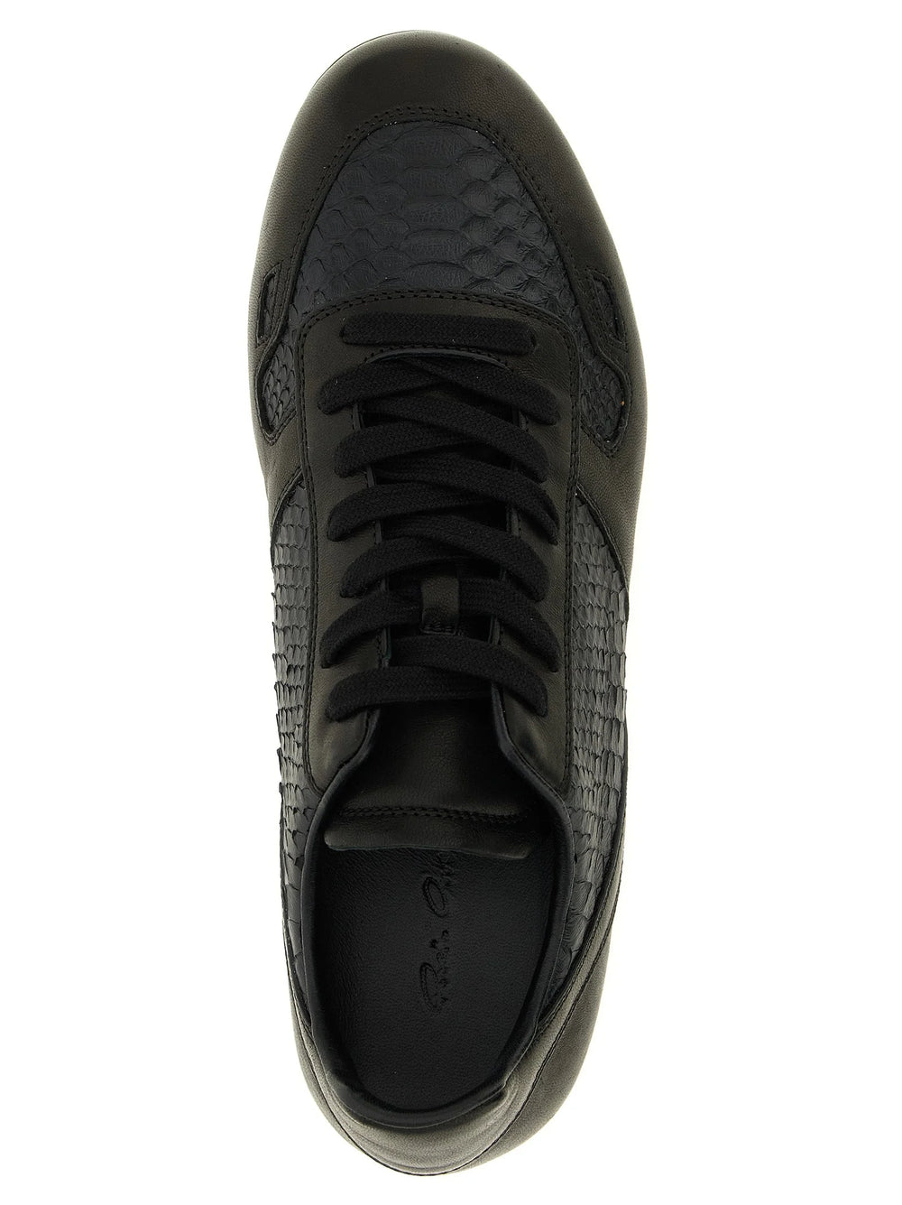 Rick Owens Black Lamb Leather Low Top Sneakers - EU43/US10