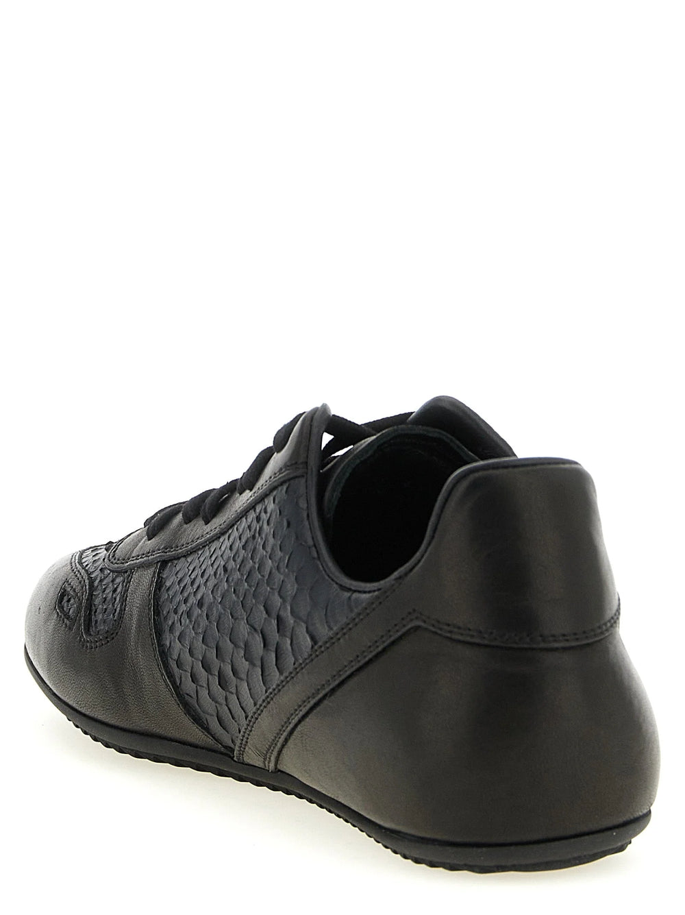 Rick Owens Black Lamb Leather Low Top Sneakers - EU43/US10
