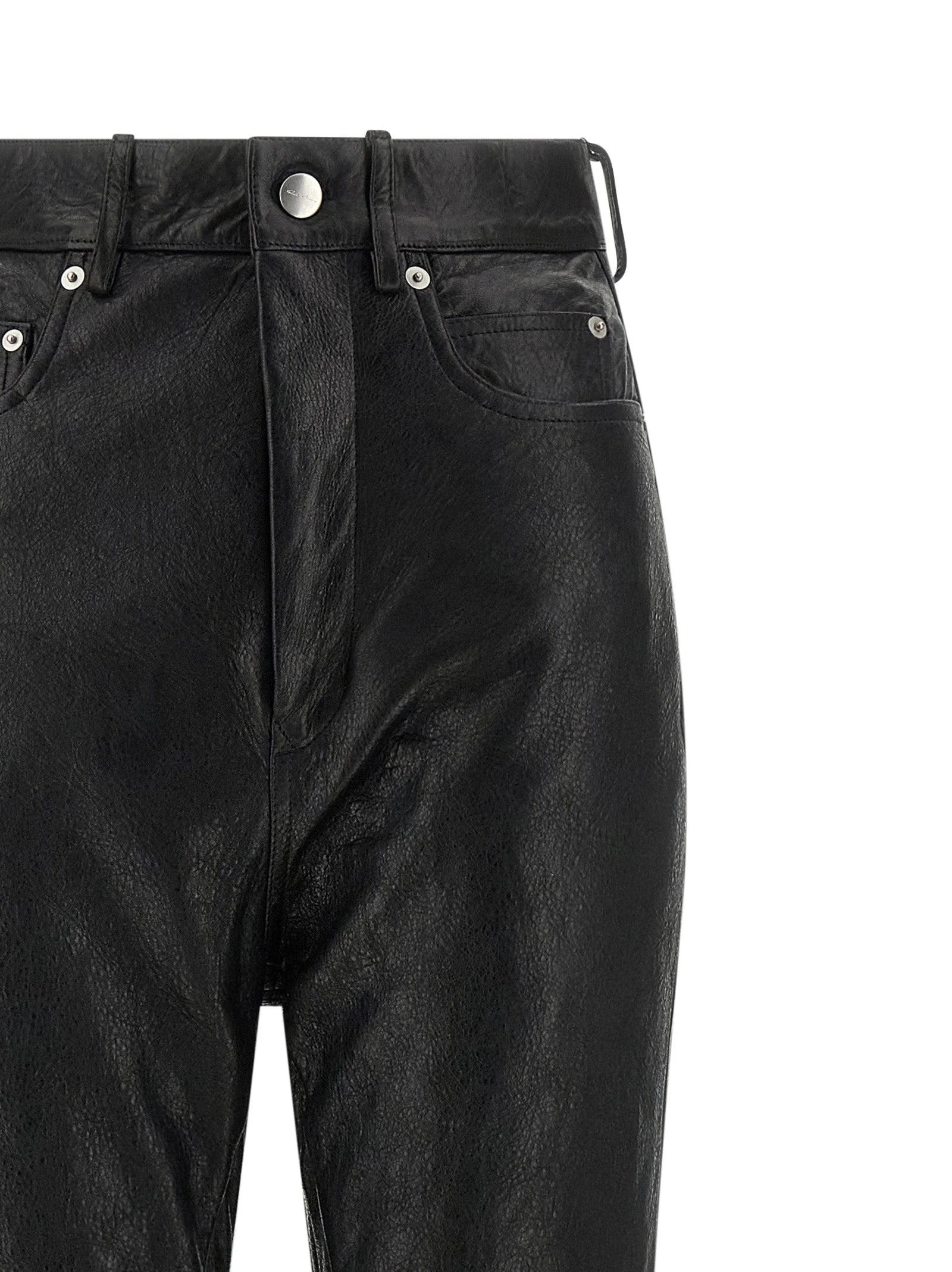 Rick Owens Black Lamb Leather Pants - 26