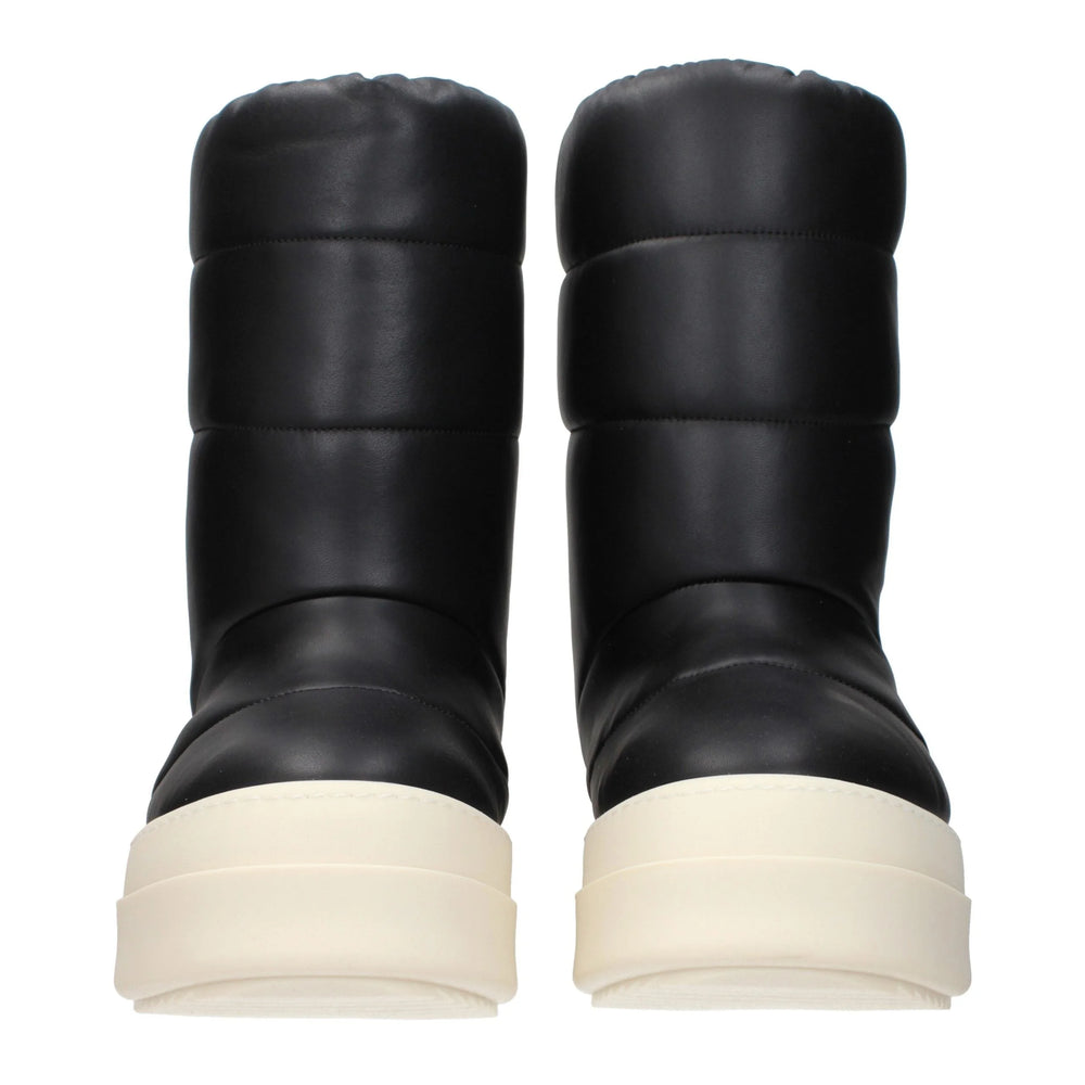 Rick Owens Black Leather Ankle Boots - EU40/US7