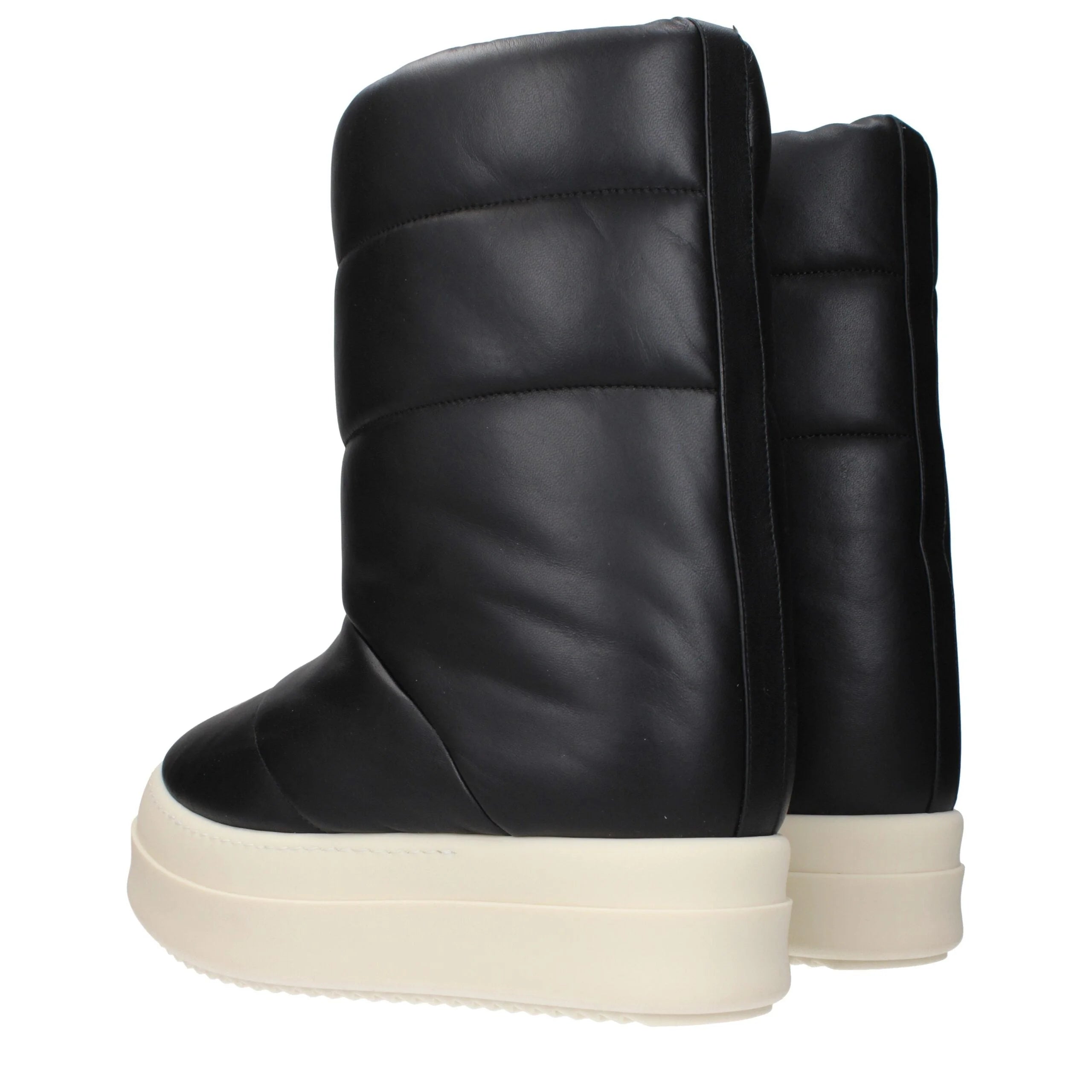 Rick Owens Black Leather Ankle Boots - EU40/US7