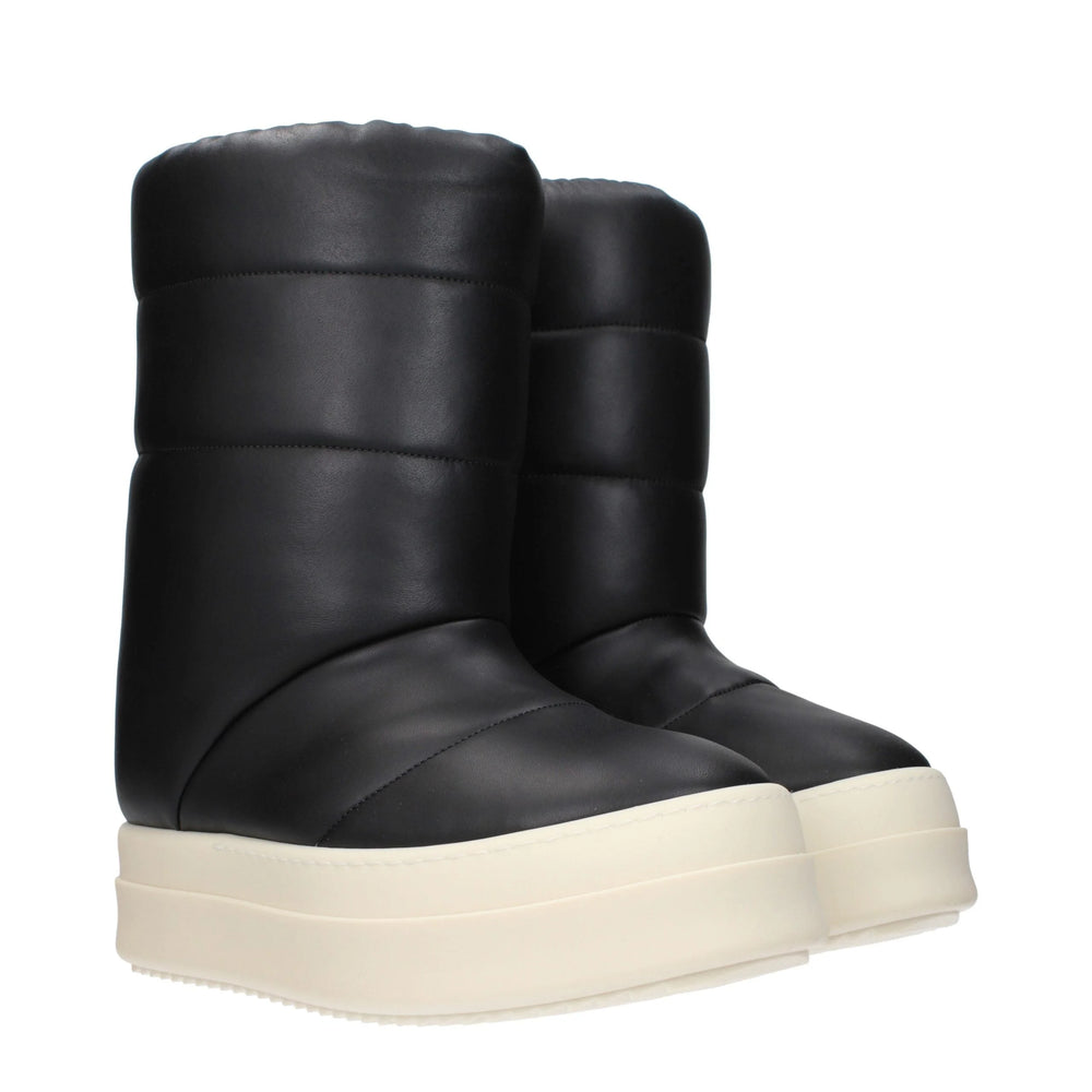 Rick Owens Black Leather Ankle Boots - EU40/US7