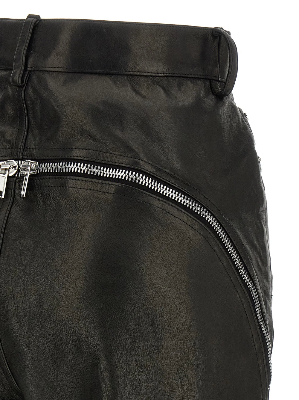 Rick Owens Black Leather Pants - 25