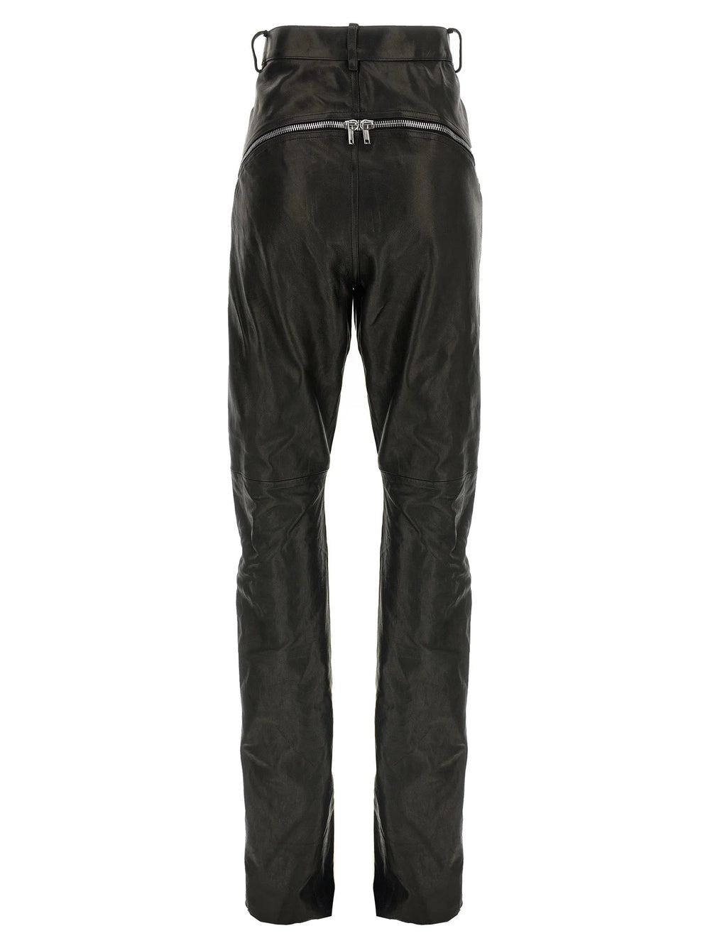 Rick Owens Black Leather Pants - 25