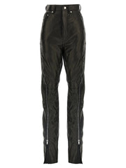 Rick Owens Black Leather Pants - 25
