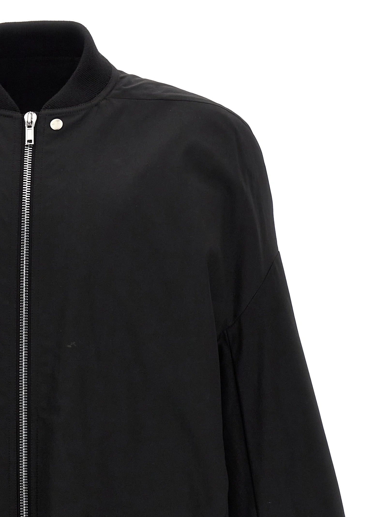 Rick Owens Black Nylon Bomber - 48 | M