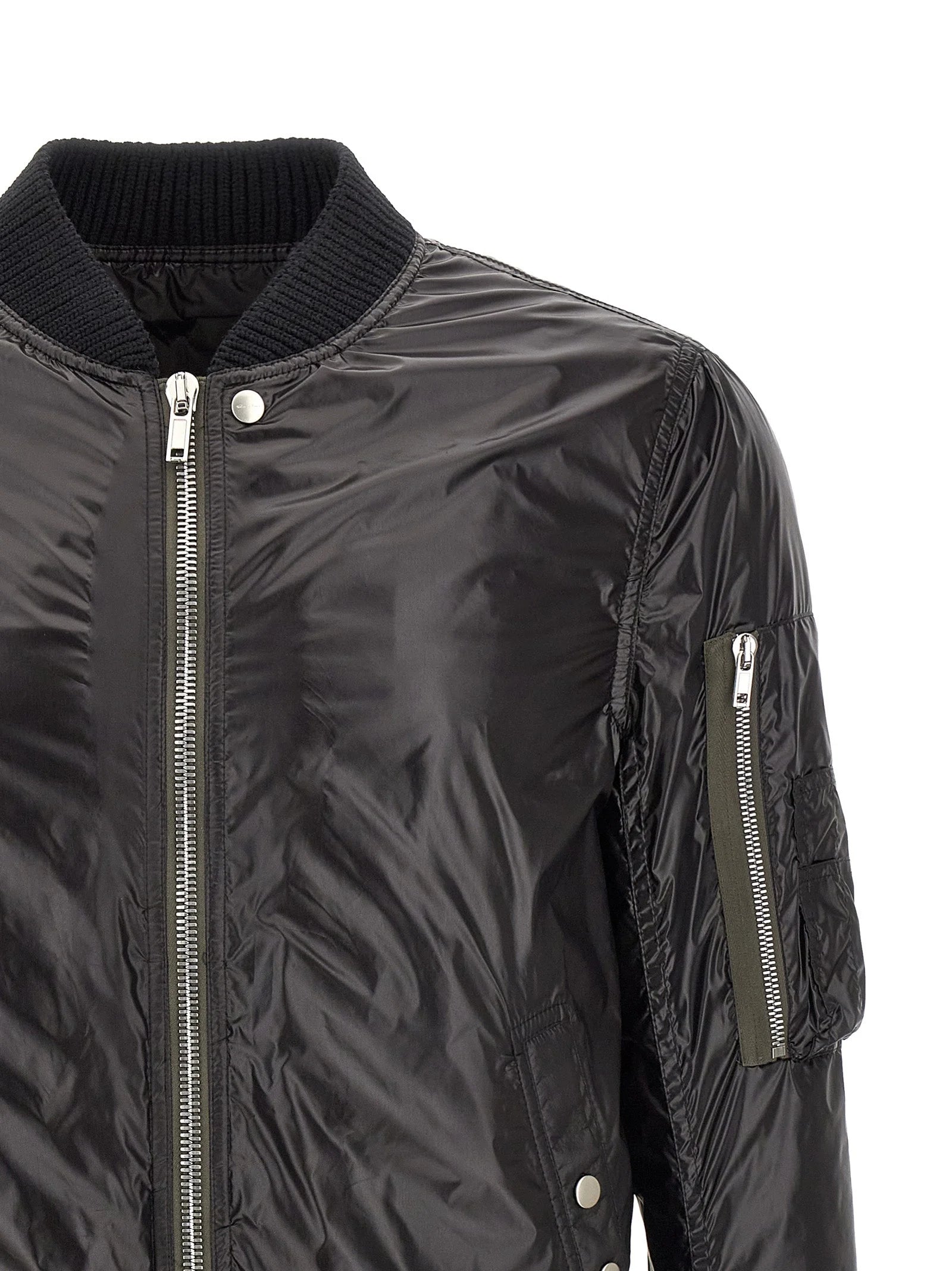 Rick Owens Black Nylon Bomber