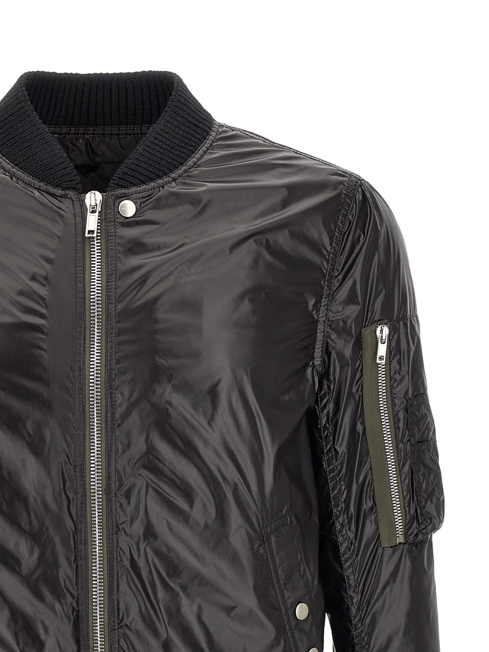 Rick Owens Black Nylon Bomber