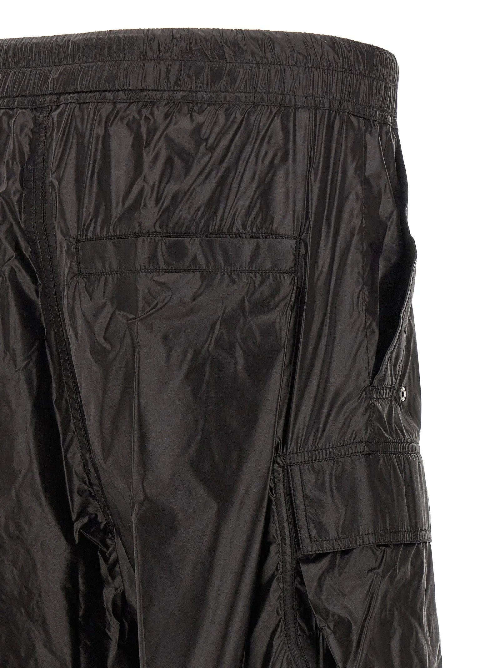 Rick Owens Black Nylon Cargo Pants