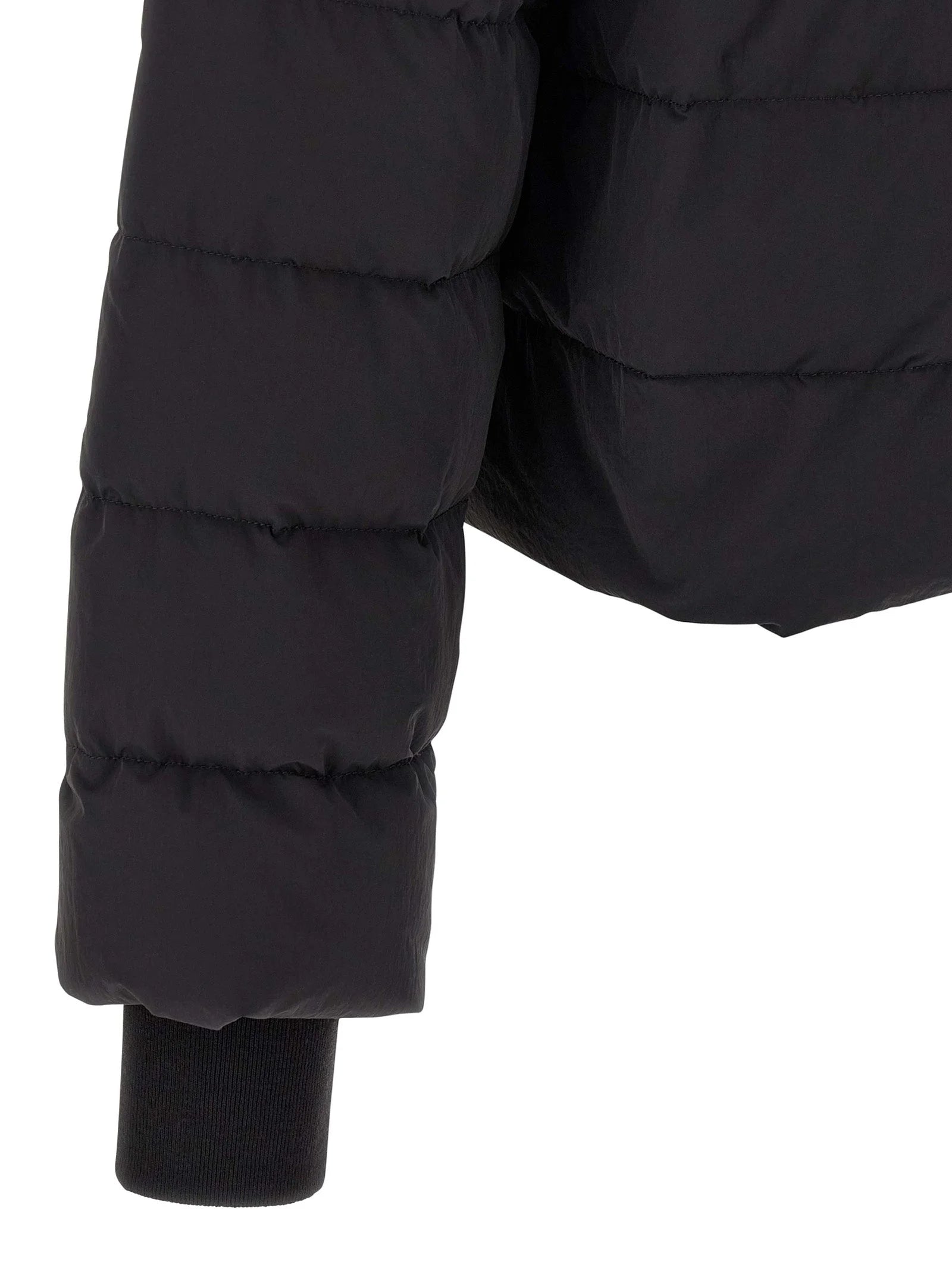 Rick Owens Black Nylon Full-Length Jacket