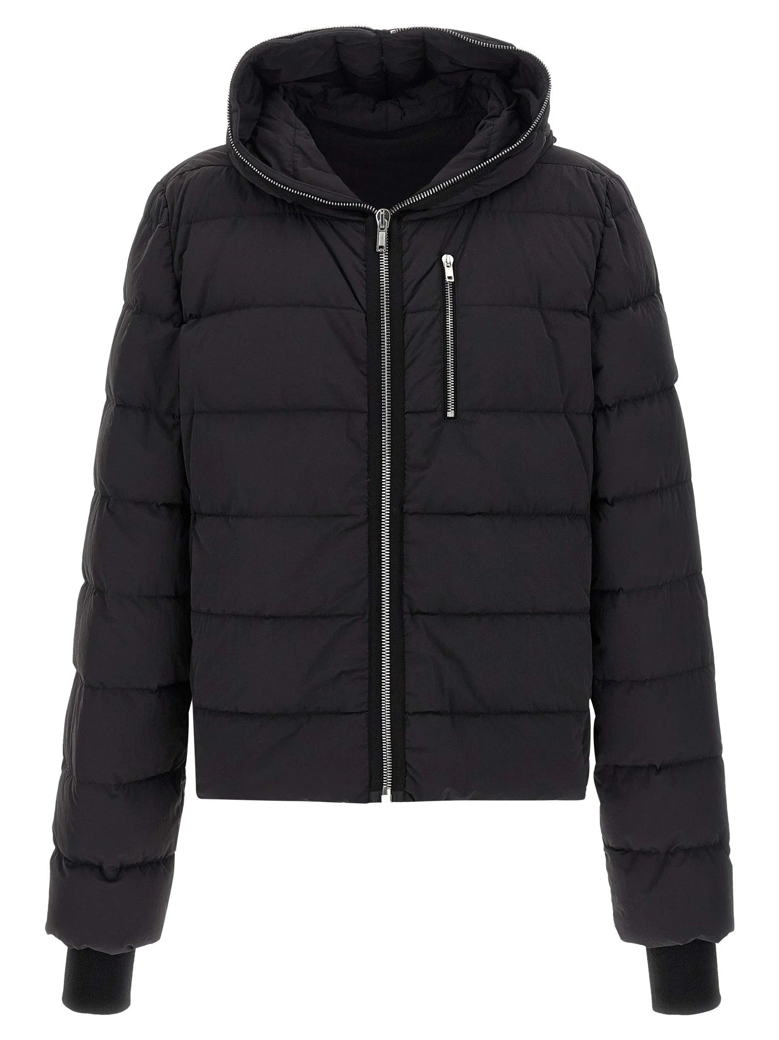Rick Owens Black Nylon Full-Length Jacket
