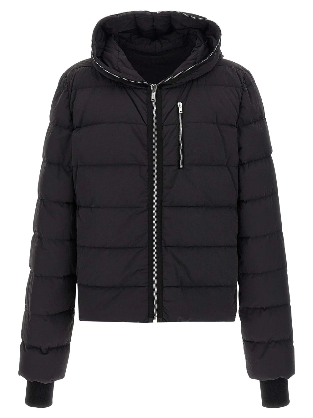 Rick Owens Black Nylon Full-Length Jacket