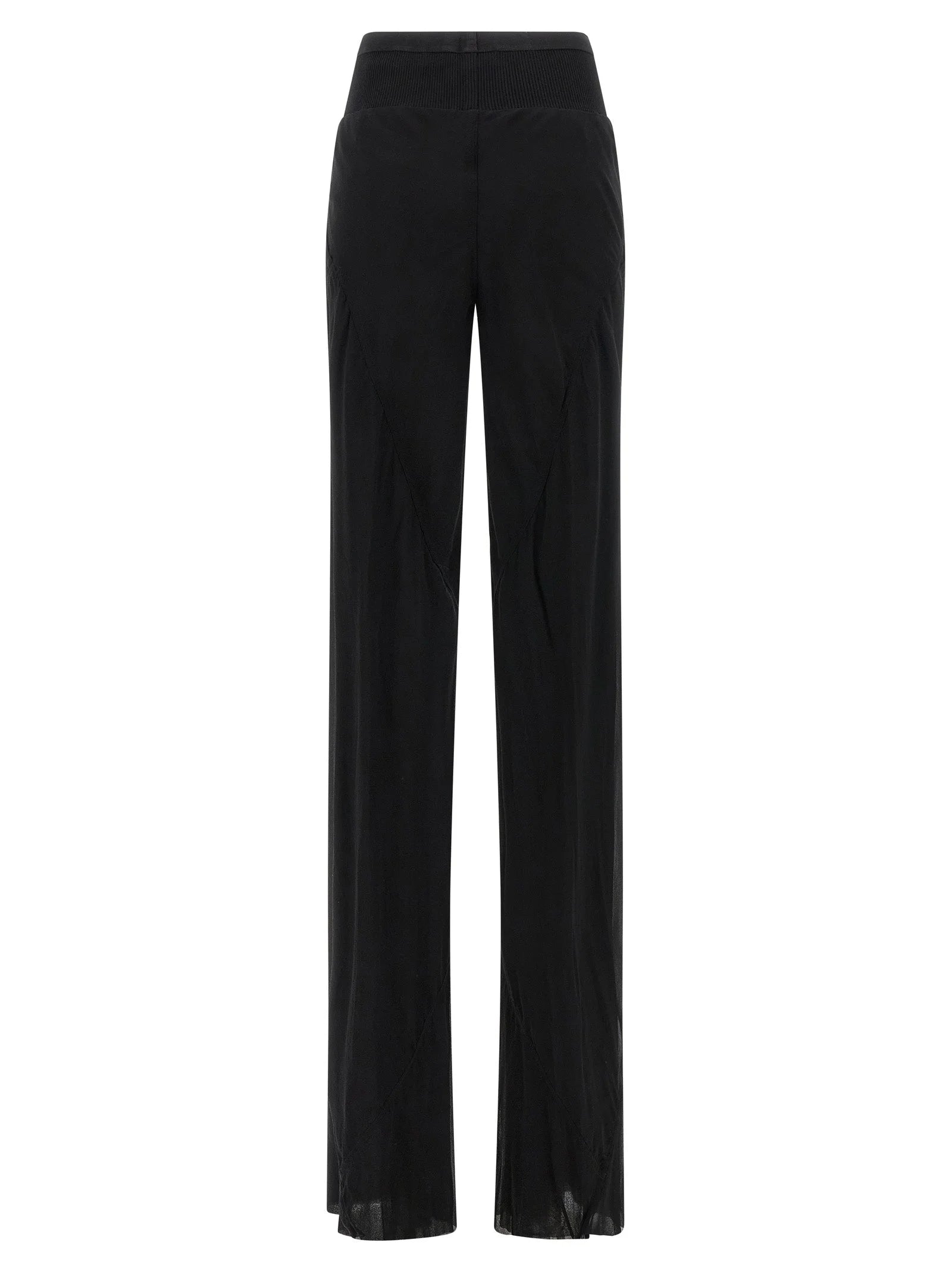Rick Owens Black Silk Flared Pants