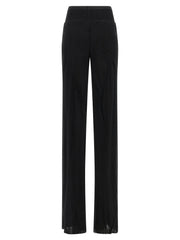 Rick Owens Black Silk Flared Pants