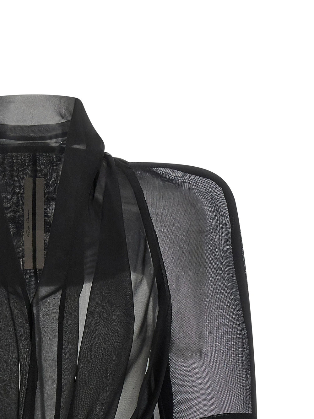 Rick Owens Black Silk Full-Length Jacket