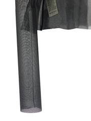 Rick Owens Black Silk Full-Length Jacket