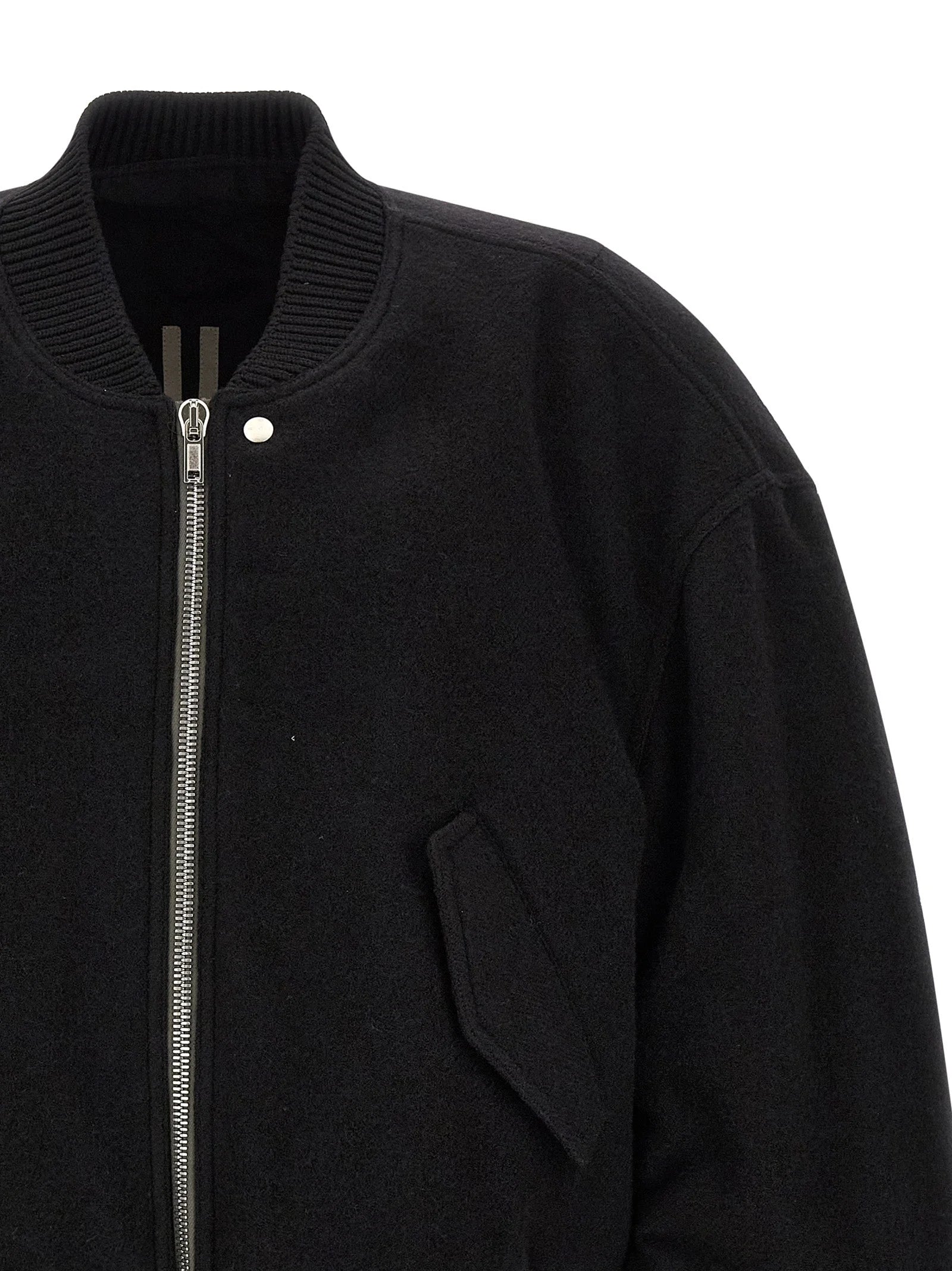 Rick Owens Black Virgin Wool Bomber