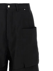 Rick Owens Black Virgin Wool Cargo Pants