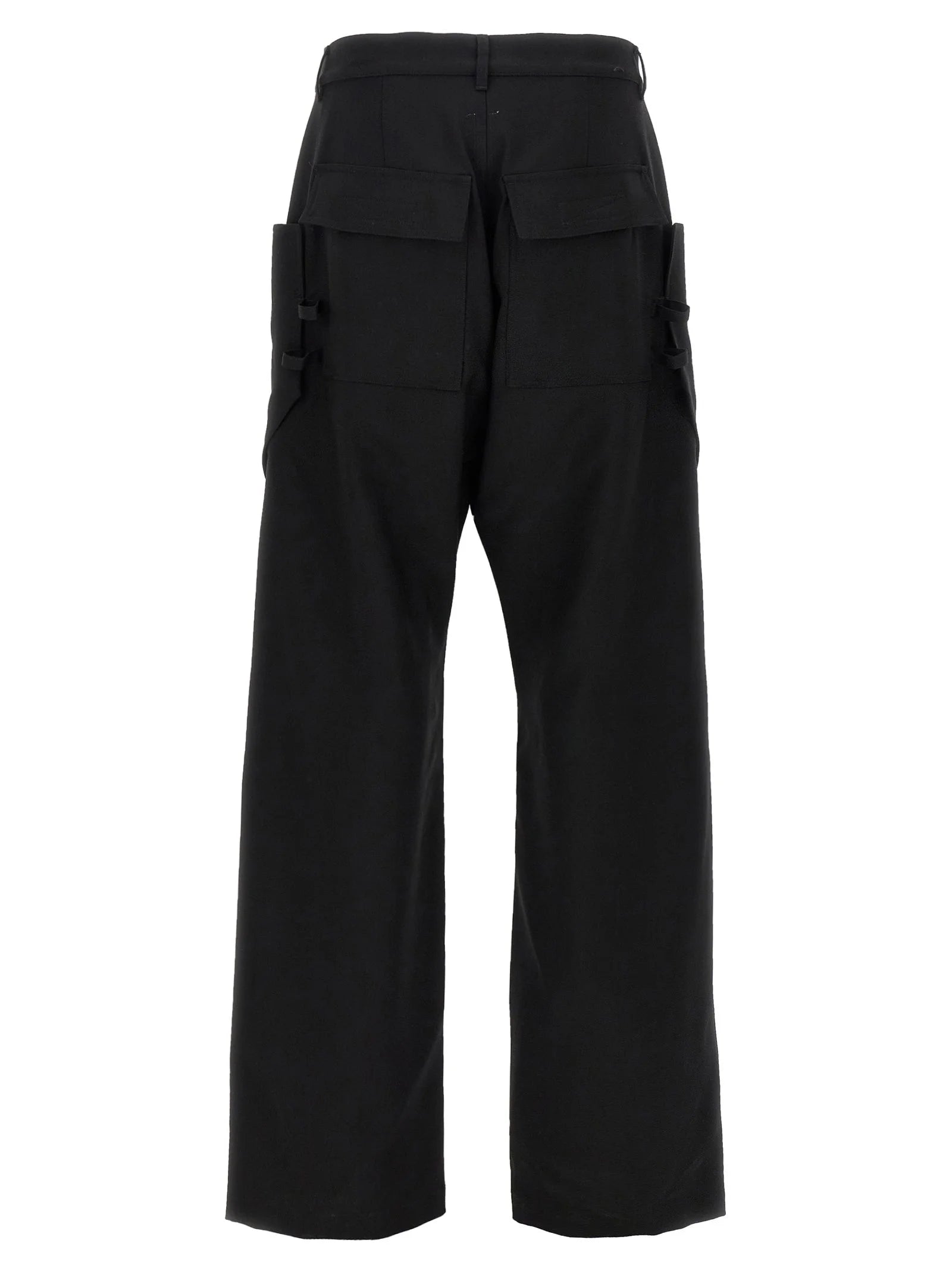 Rick Owens Black Virgin Wool Cargo Pants
