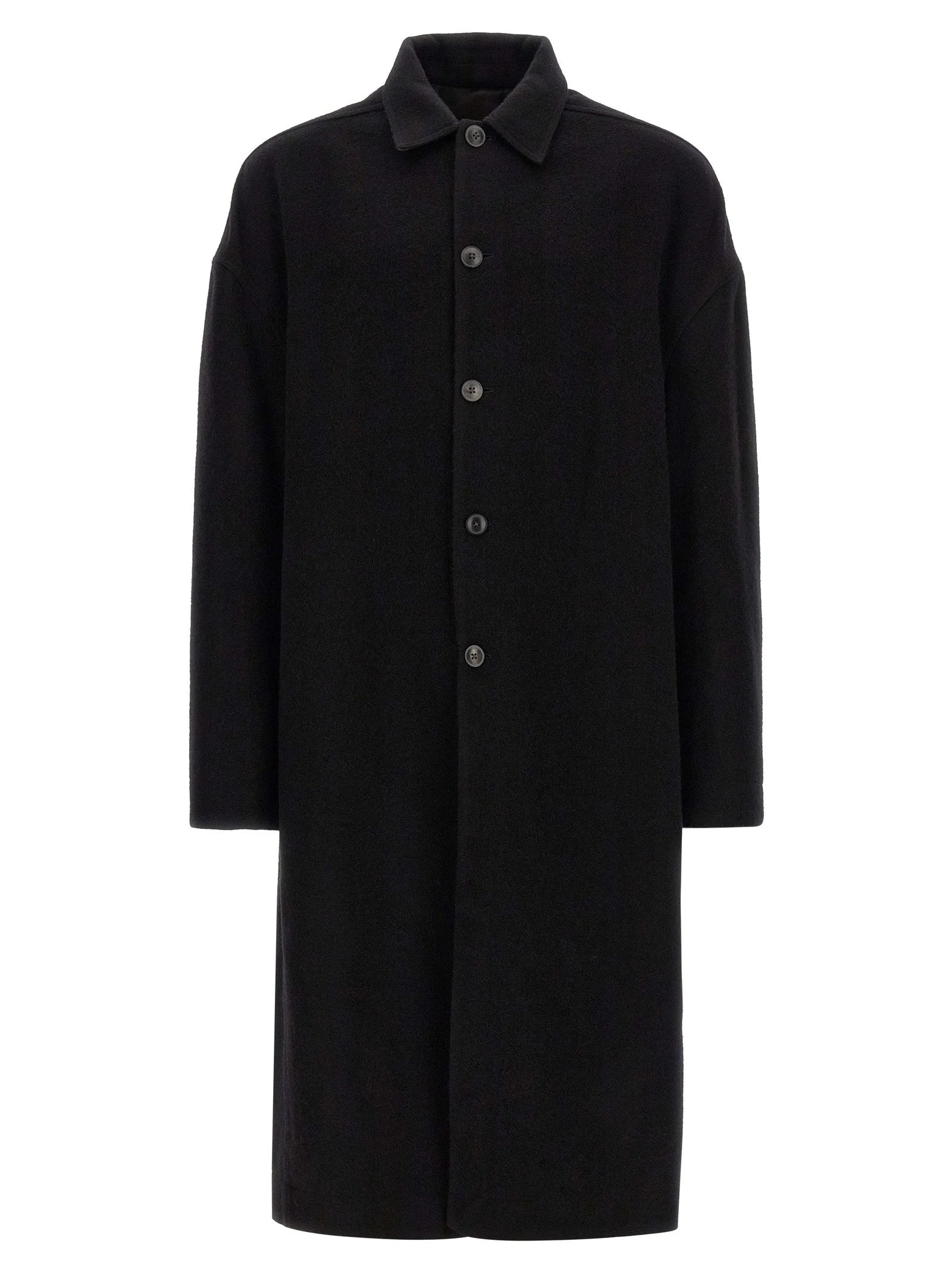 Rick Owens Black Virgin Wool Coat
