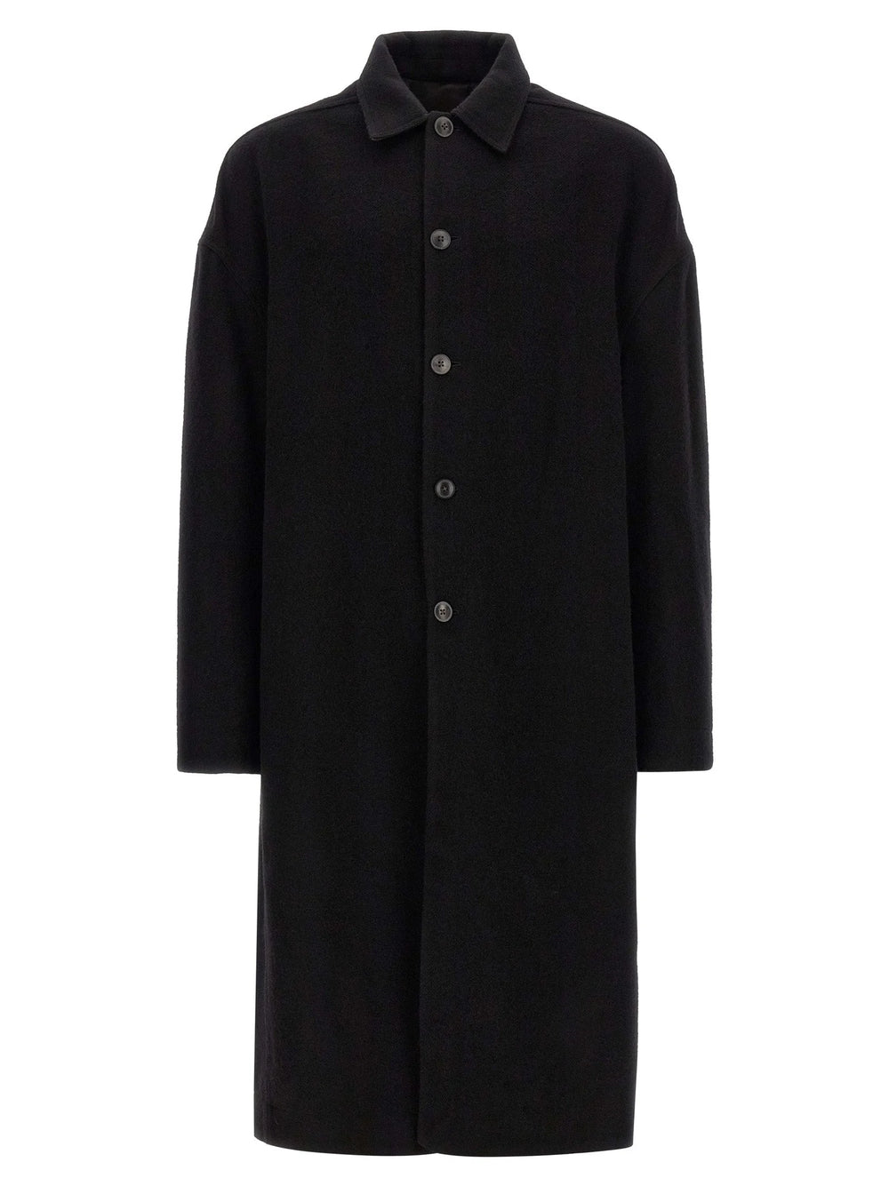 Rick Owens Black Virgin Wool Coat