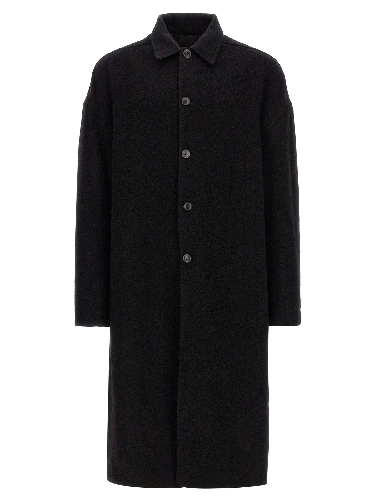 Rick Owens Black Virgin Wool Coat