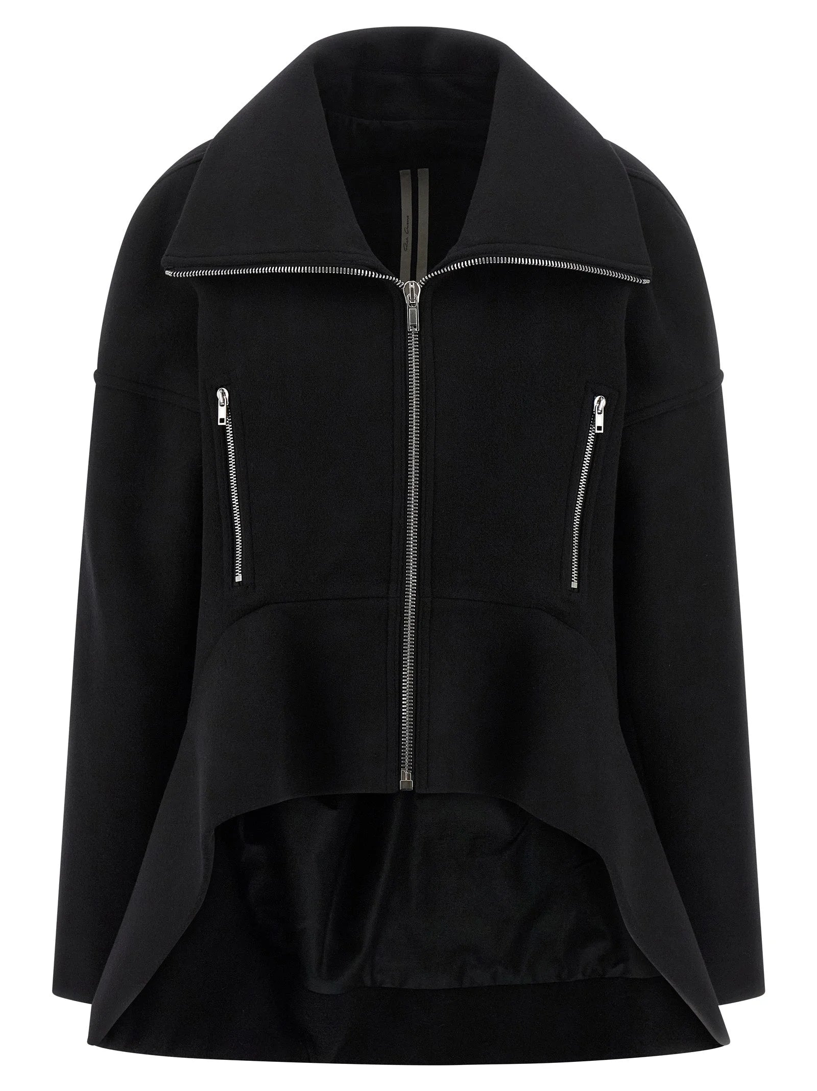 Rick Owens Black Virgin Wool Coat - IT38