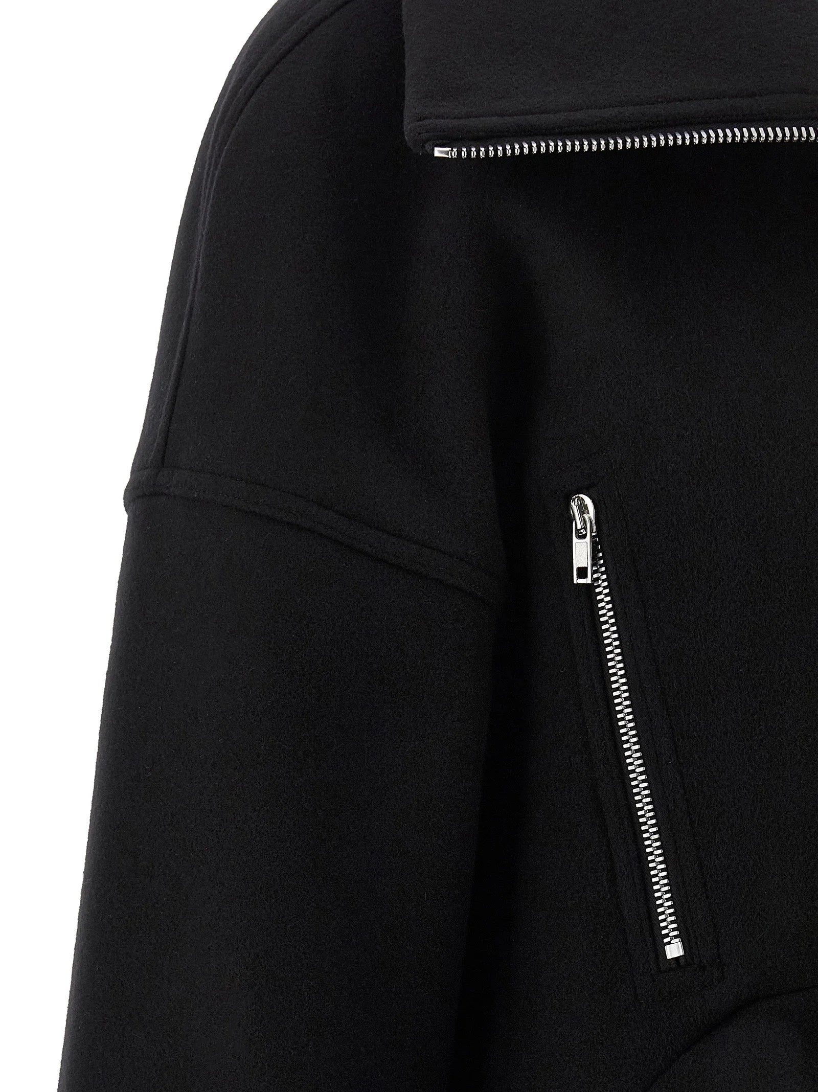 Rick Owens Black Virgin Wool Coat - IT38