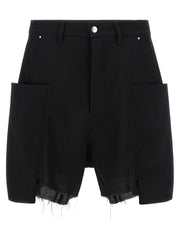 Rick Owens Black Wool Bermuda Shorts