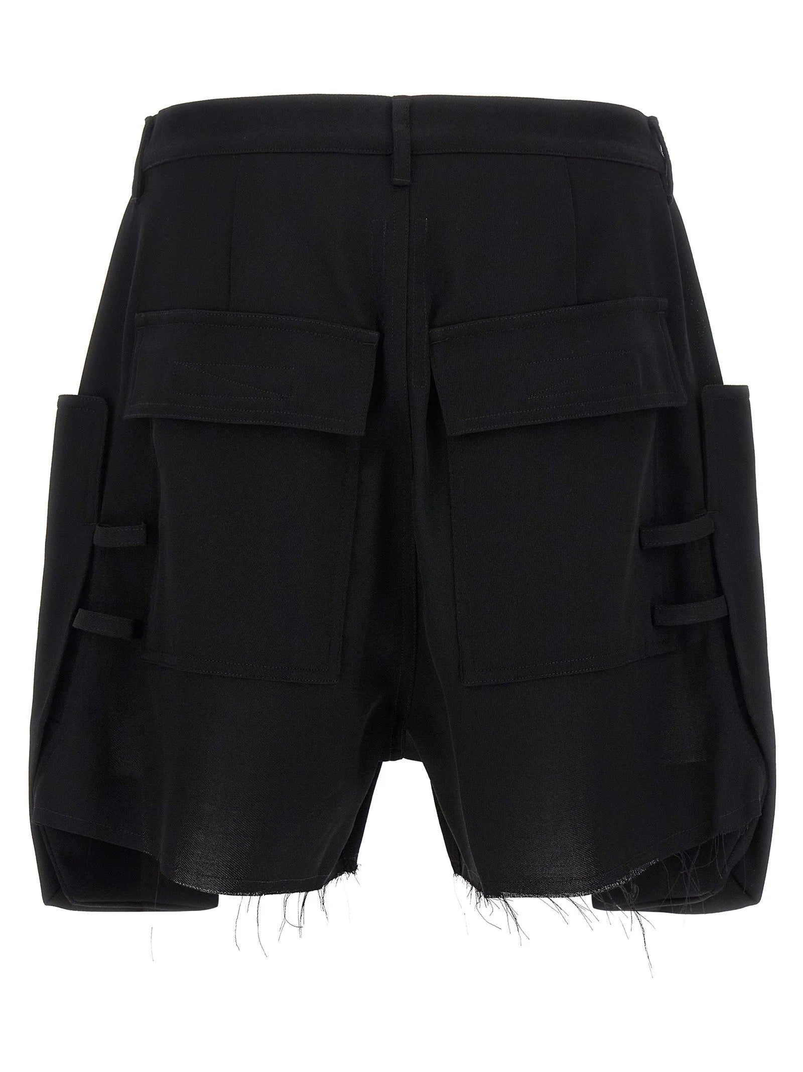 Rick Owens Black Wool Bermuda Shorts