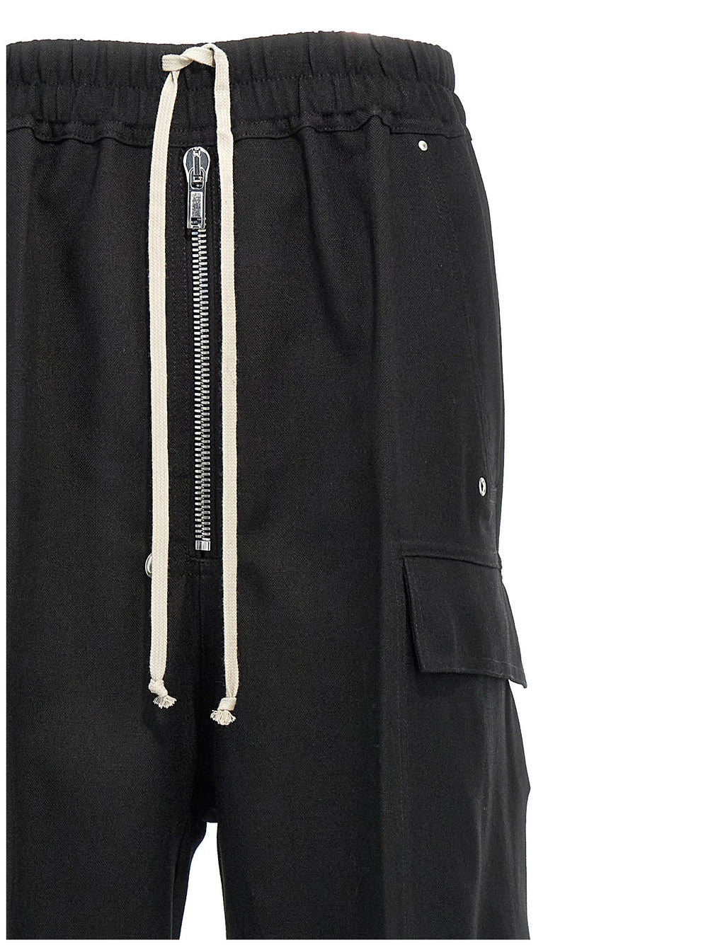 Rick Owens Black Wool Cargo Pants - IT38
