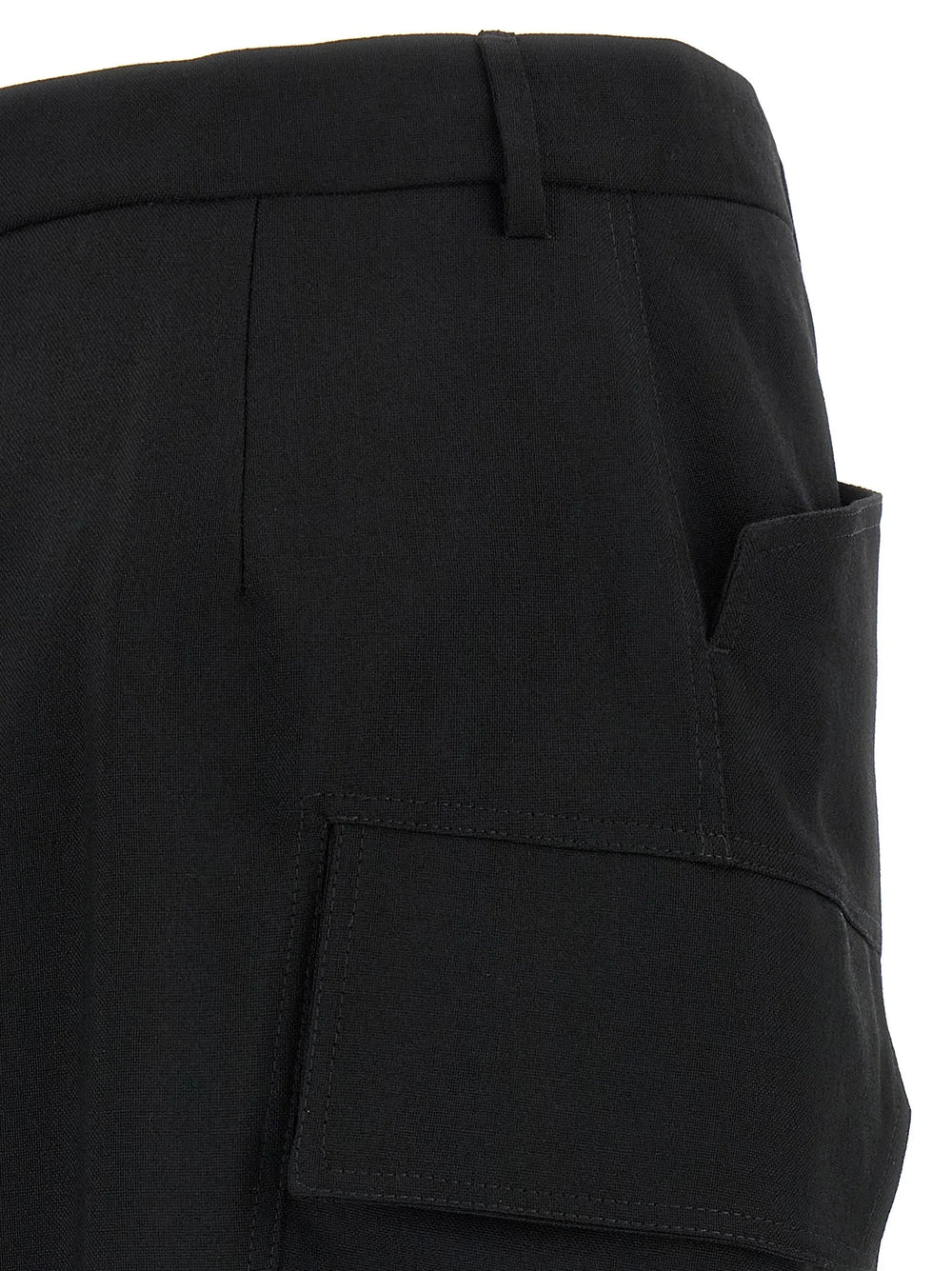 Rick Owens Black Wool Midi Skirt