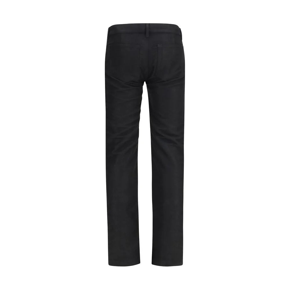 Rick Owens Black Wool Oves Aries Straight-Leg Jeans