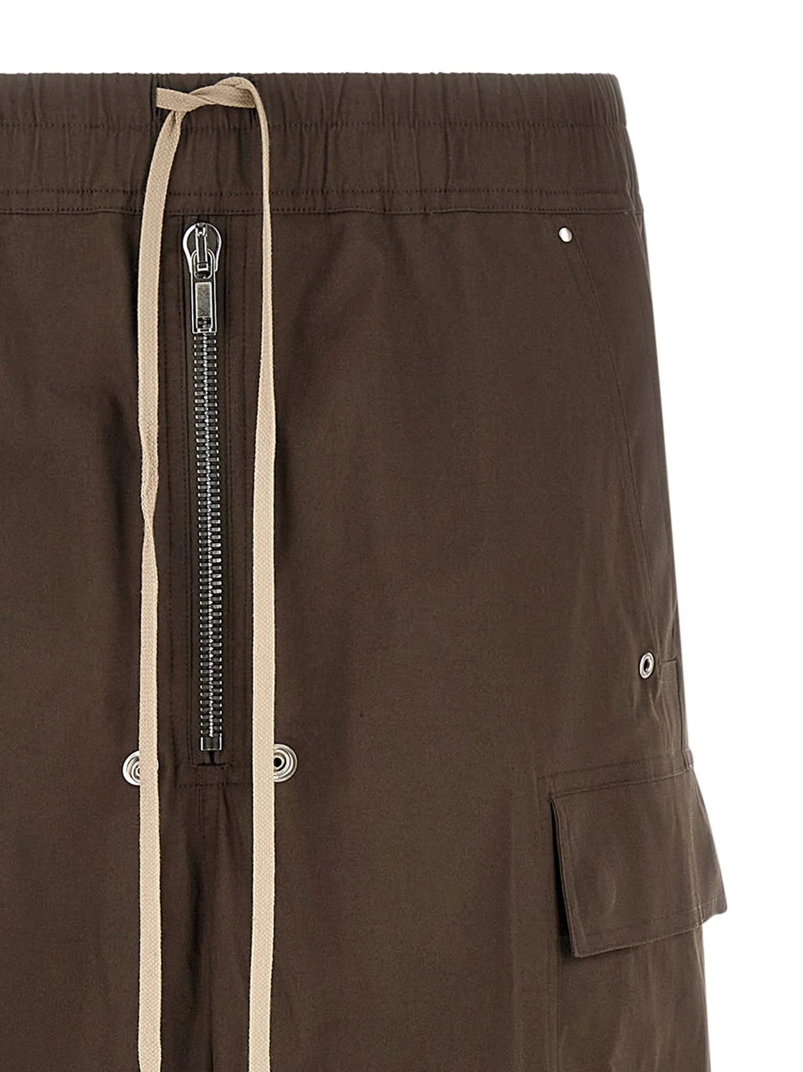 Rick Owens Brown Cotton Cargo Pants
