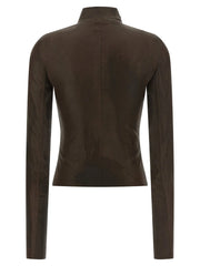 Rick Owens Brown Lamb Leather Leather Jacket