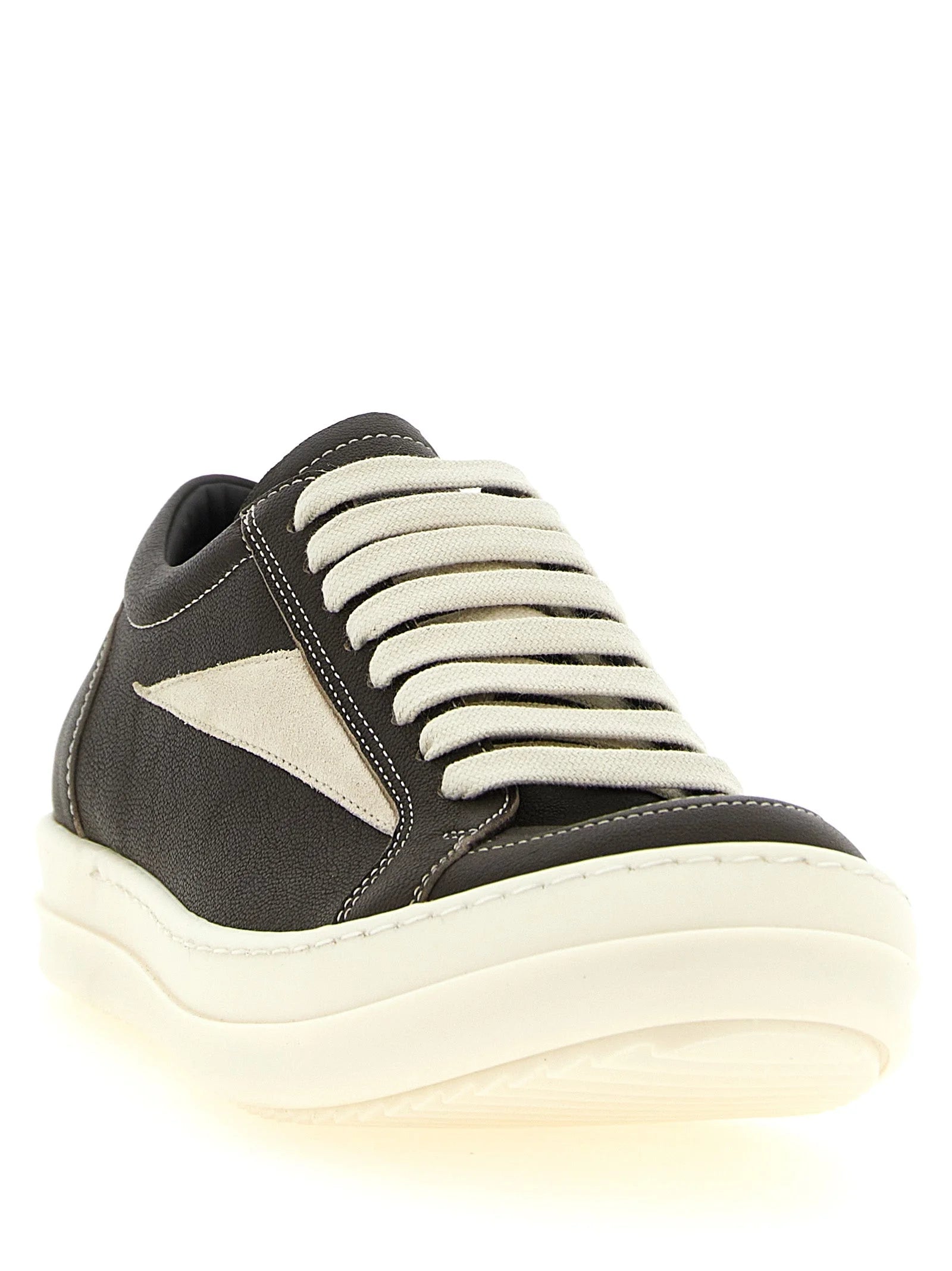 Rick Owens Brown Lamb Leather Low Top Sneakers - EU40/US10