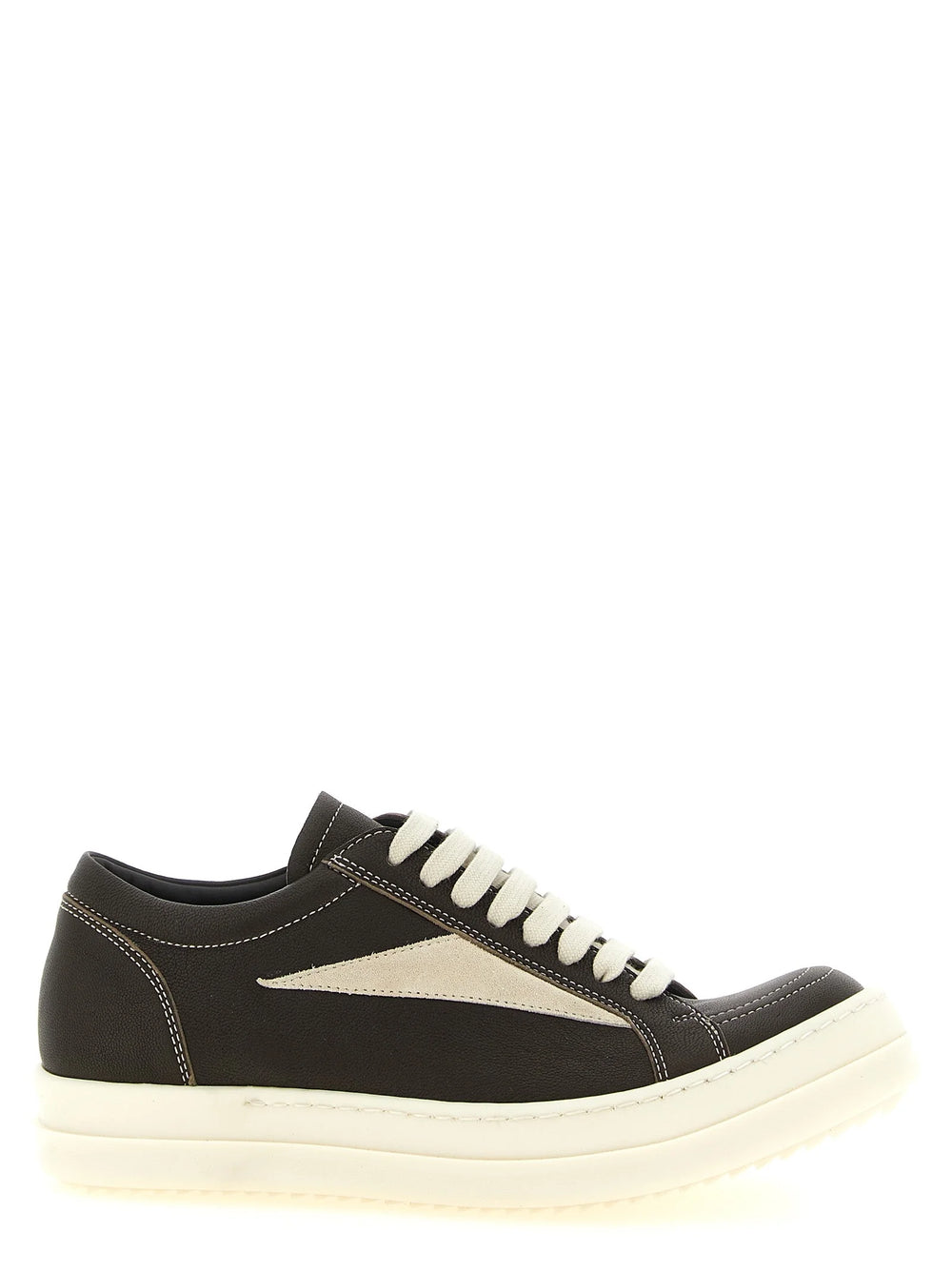 Rick Owens Brown Lamb Leather Low Top Sneakers - EU40/US10