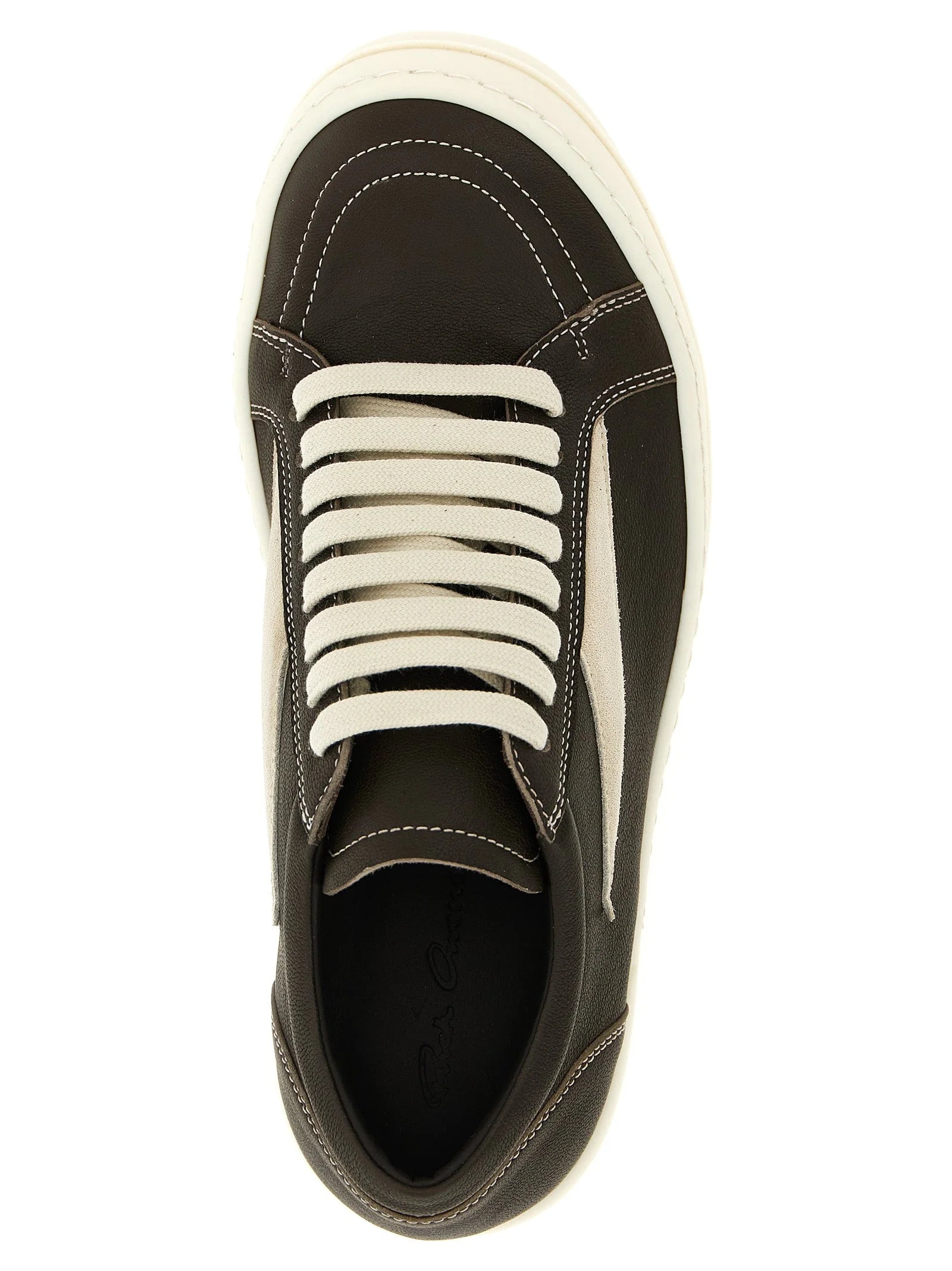 Rick Owens Brown Lamb Leather Low Top Sneakers - EU40/US10