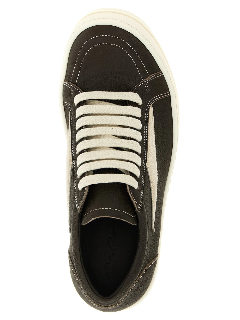 Rick Owens Brown Lamb Leather Low Top Sneakers - EU40/US10