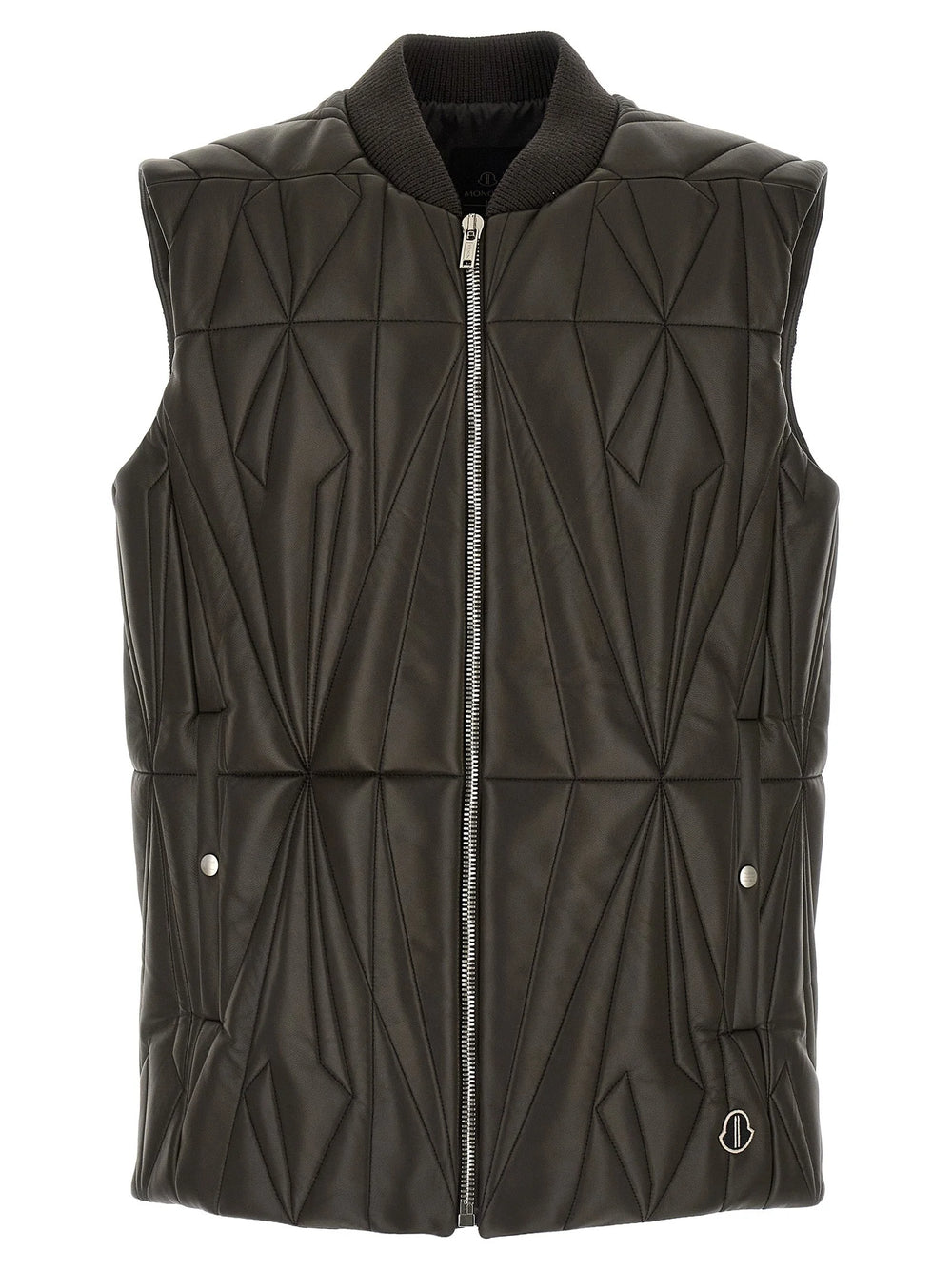 Rick Owens Brown Lamb Leather Sleeveless Jacket