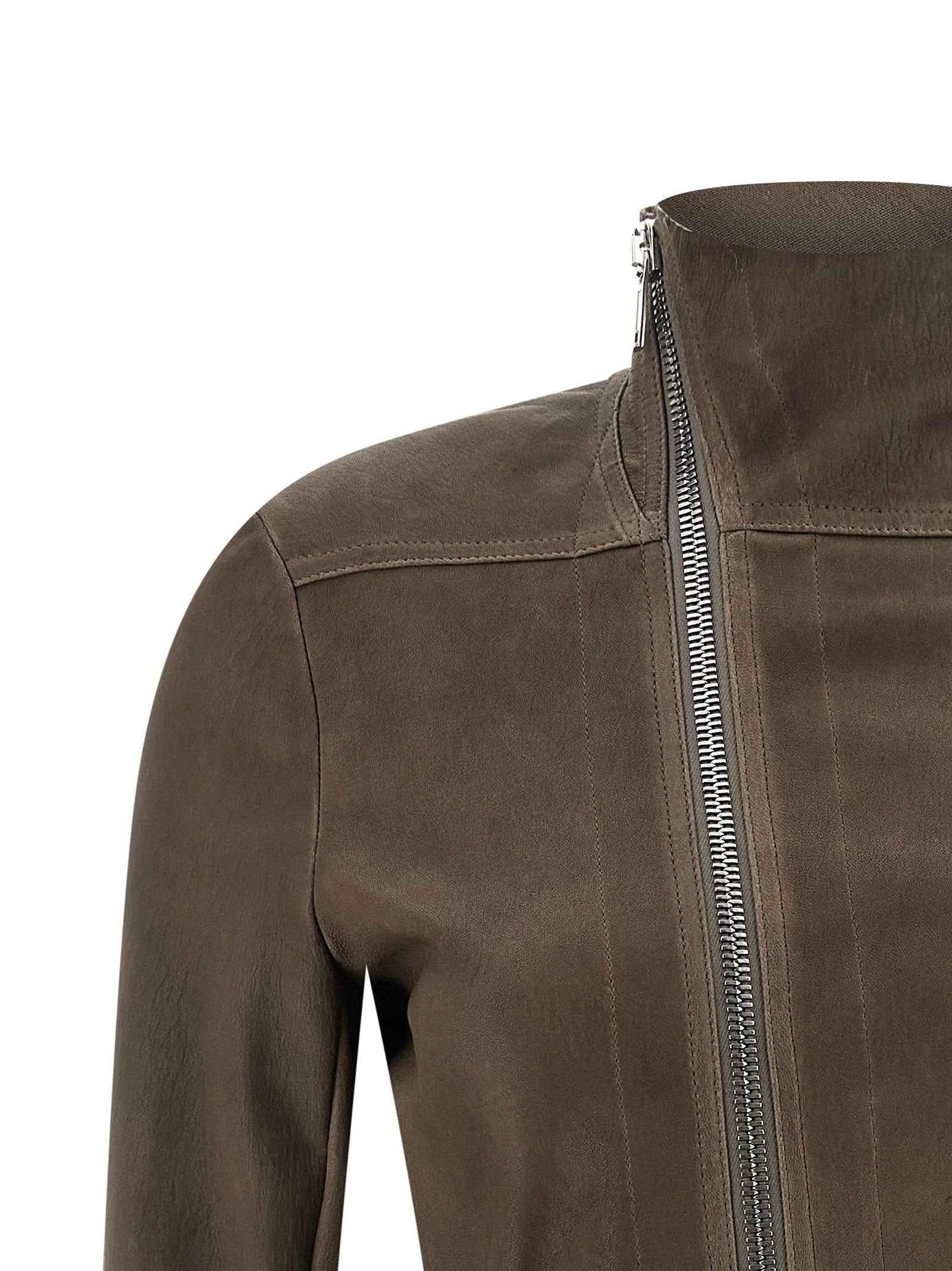 Rick Owens Brown Leather Leather Jacket - IT44