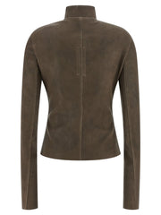 Rick Owens Brown Leather Leather Jacket - IT44
