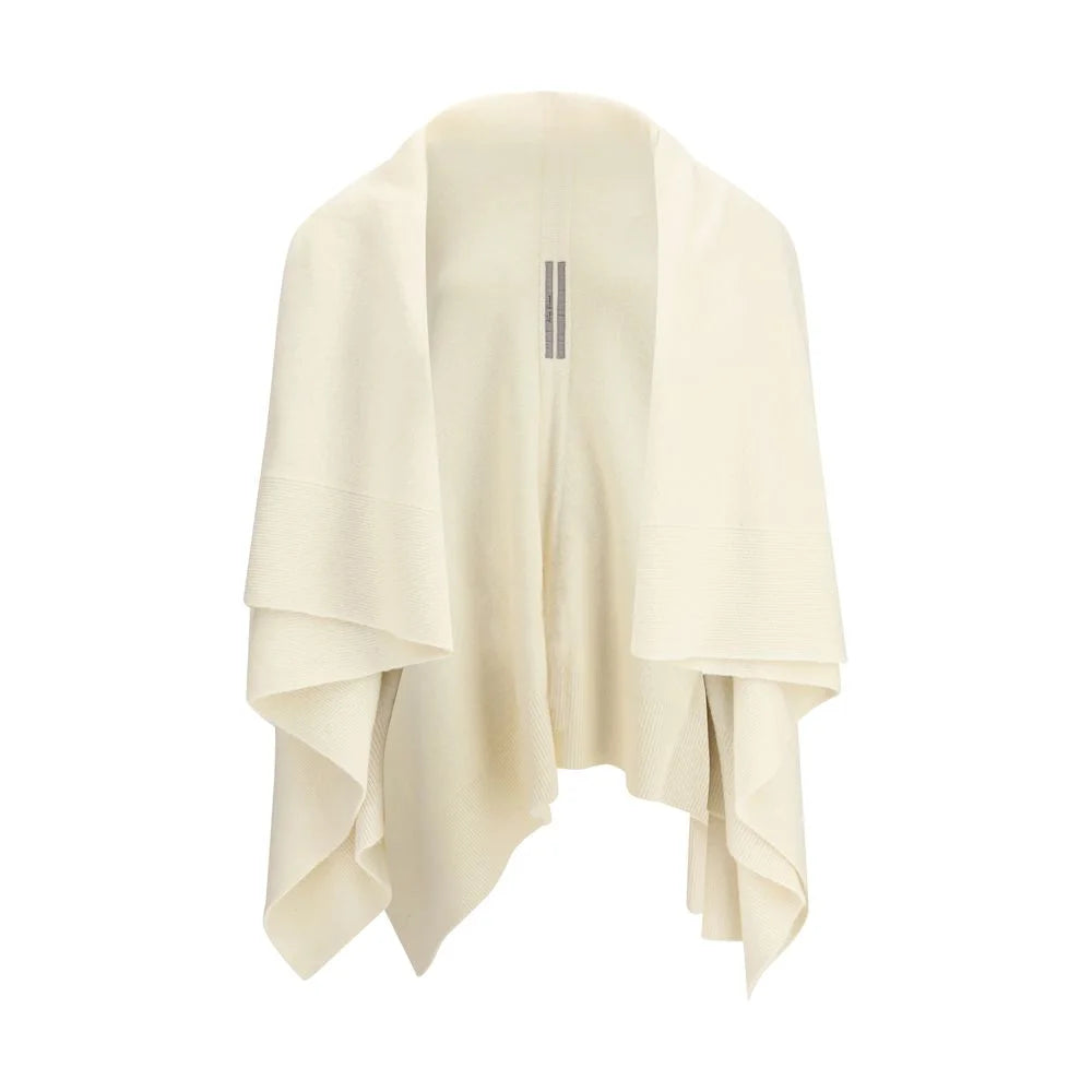 Rick Owens Cream Fleece Wool Cardigan
