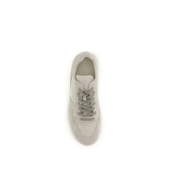 Rick Owens Gray Calf Leather Bos Taurus Low Top Sneakers