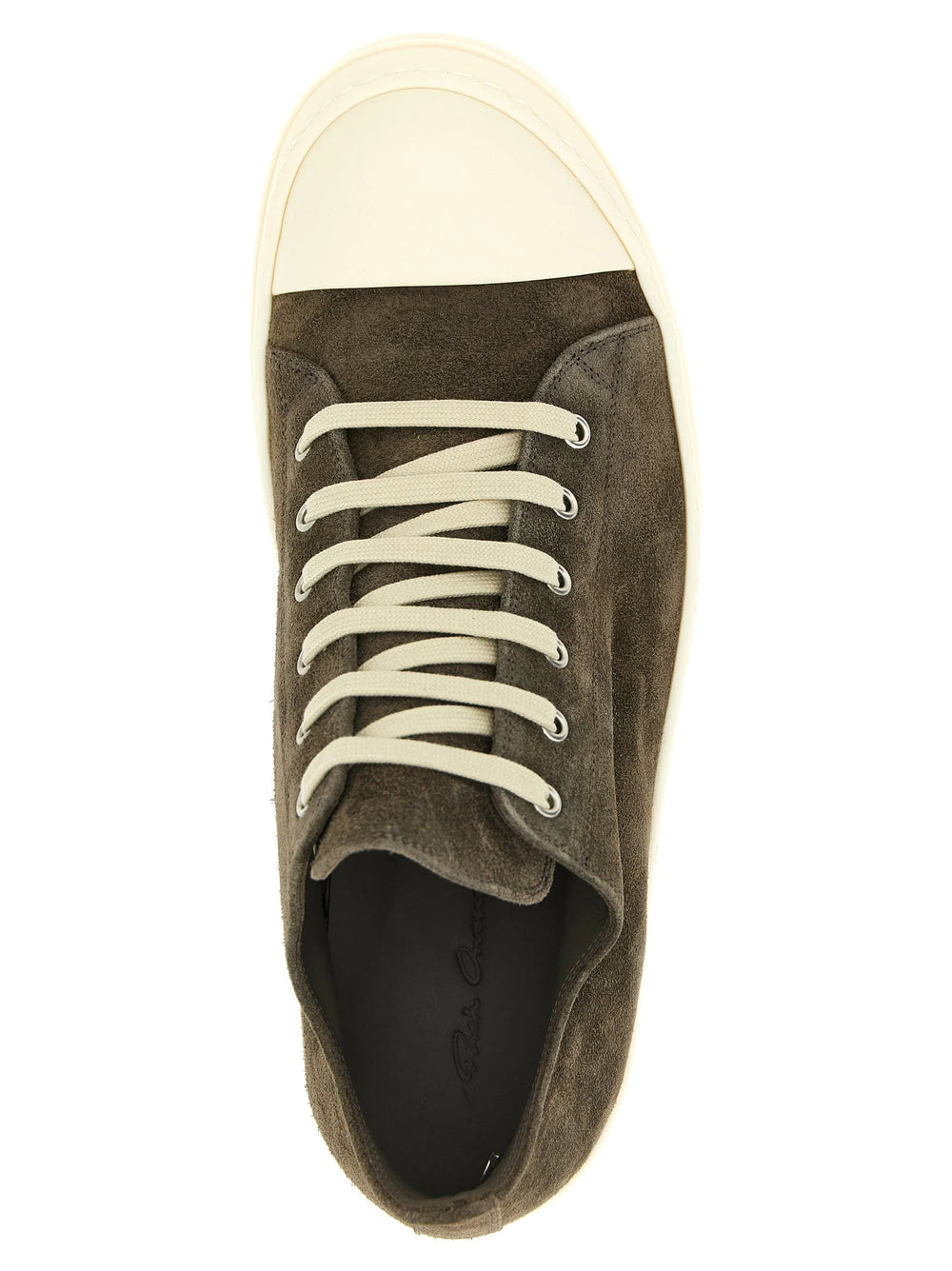 Rick Owens Gray Calfskin Low Top Sneakers - EU45/US12